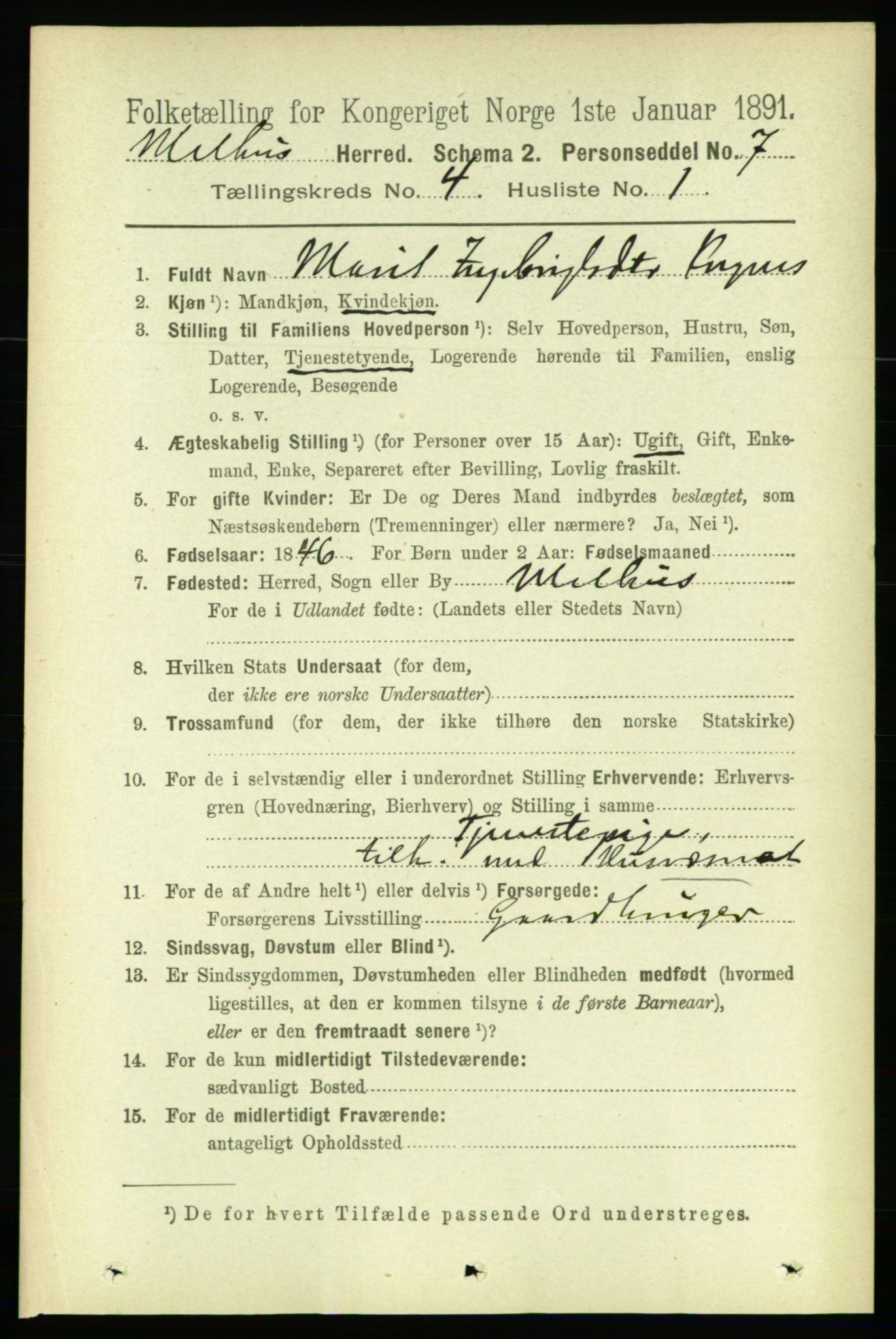 RA, 1891 census for 1653 Melhus, 1891, p. 1983