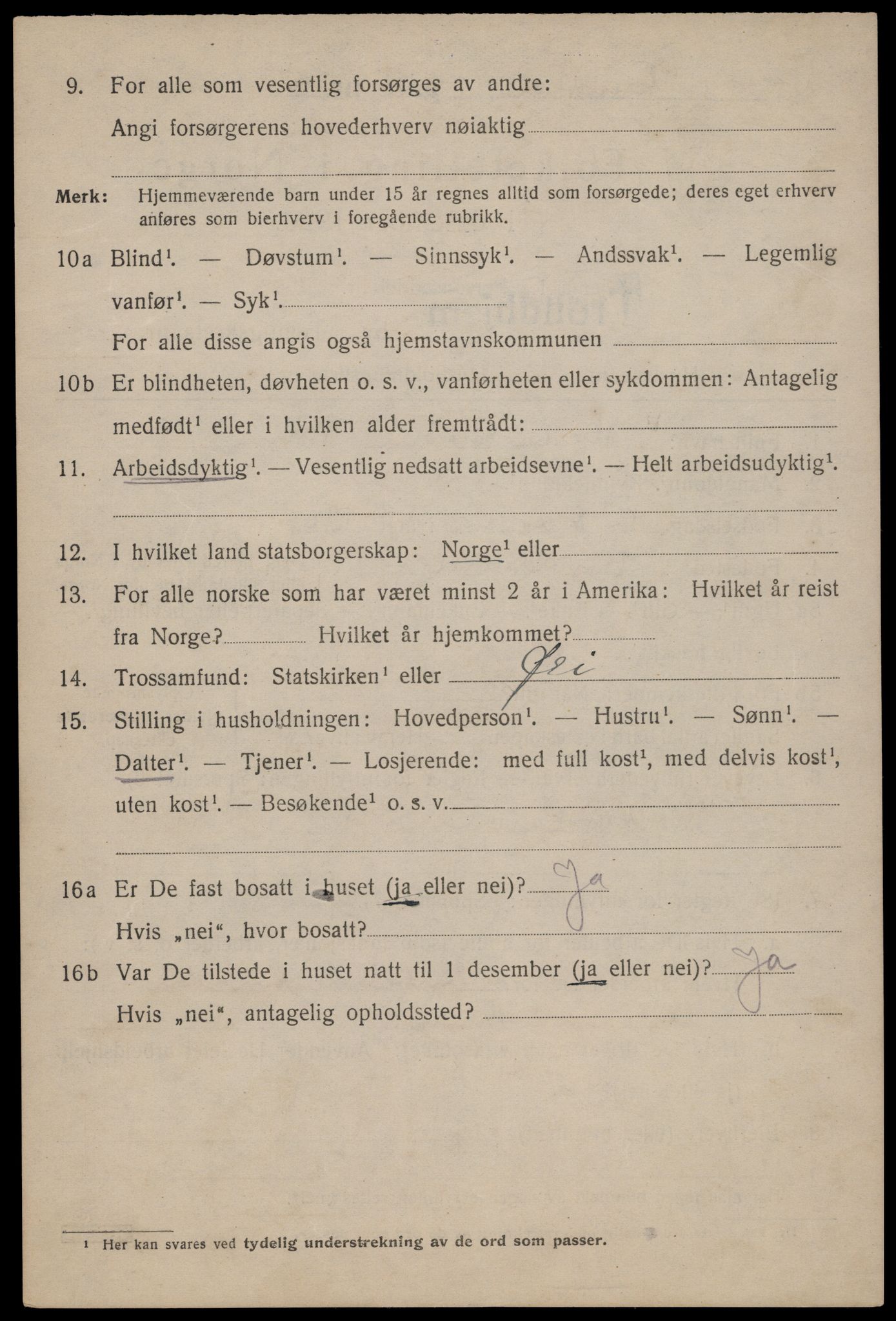 SAT, 1920 census for Trondheim, 1920, p. 87239