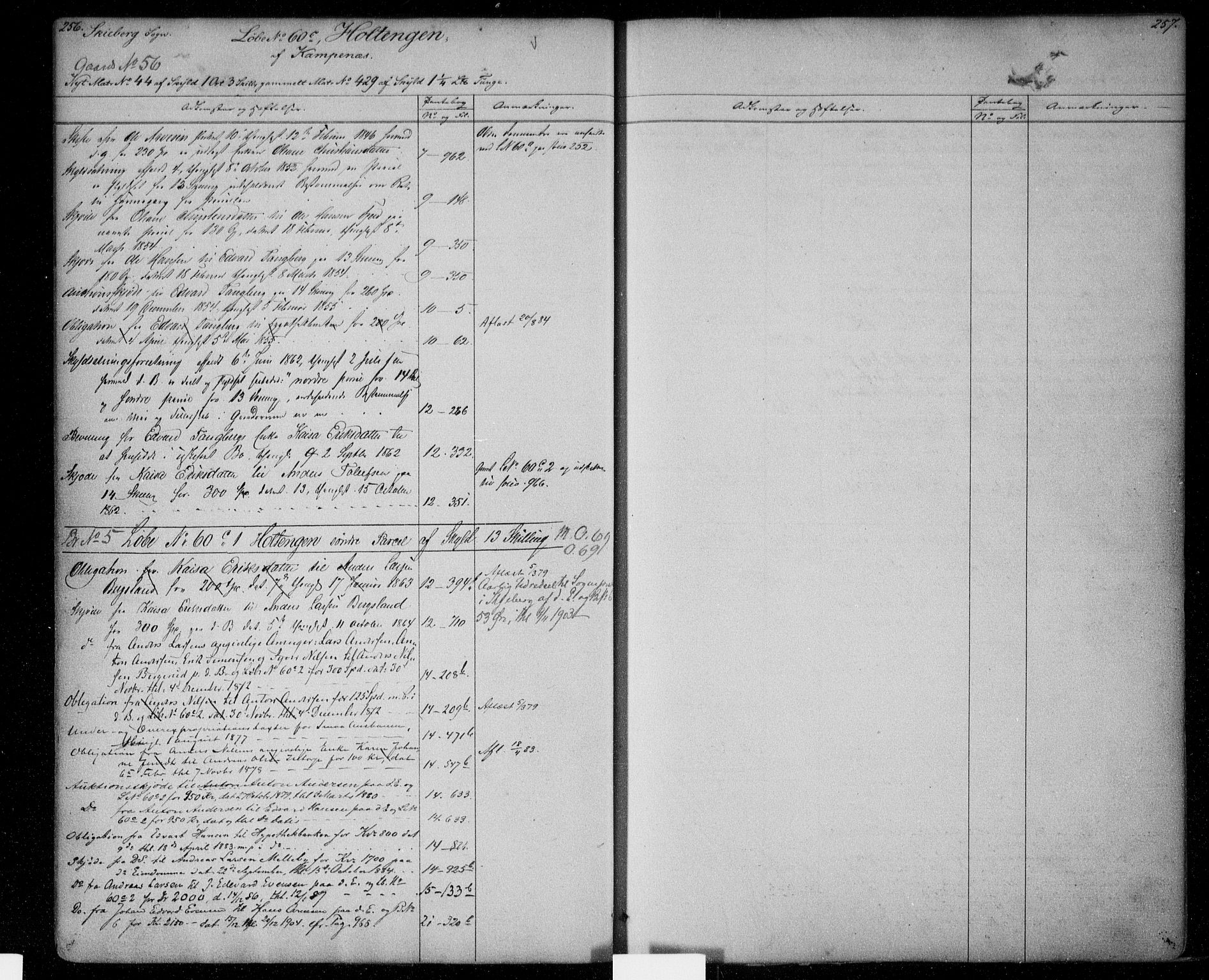 Idd og Marker sorenskriveri, AV/SAO-A-10283/G/Ga/Gac/L0002: Mortgage register no. II 2, 1848-1911, p. 256-257