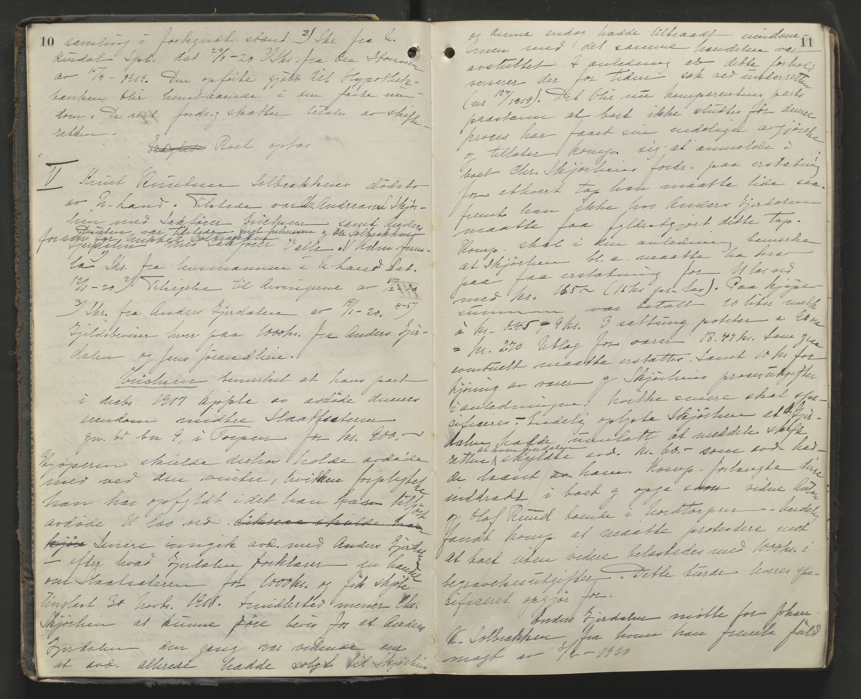Hadeland og Land tingrett, AV/SAH-TING-010/J/Jc/L0012: Skifteforhandlingsprotokoll, 1920-1923, p. 10-11
