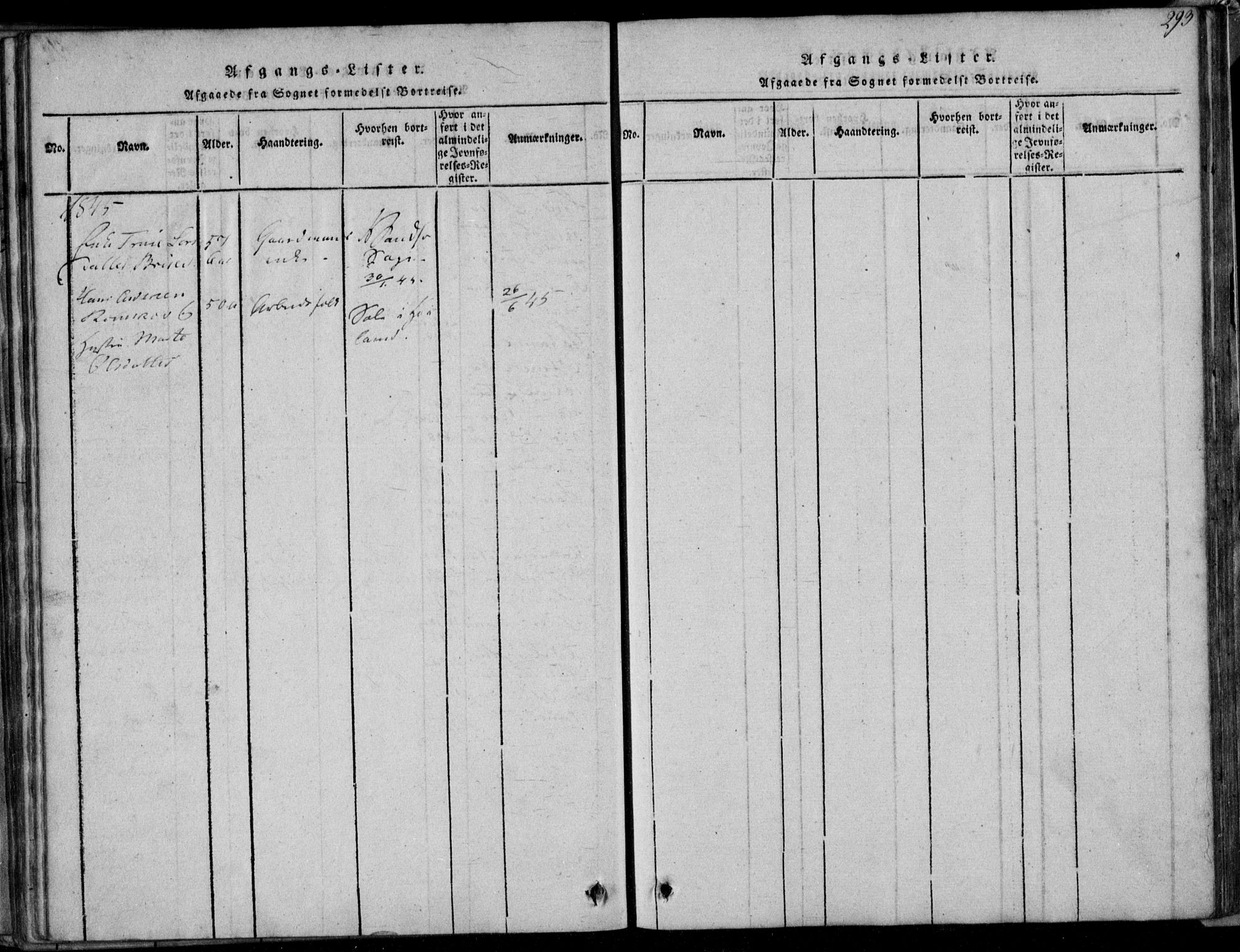 Herad sokneprestkontor, AV/SAK-1111-0018/F/Fa/Faa/L0003: Parish register (official) no. A 3, 1816-1844, p. 293