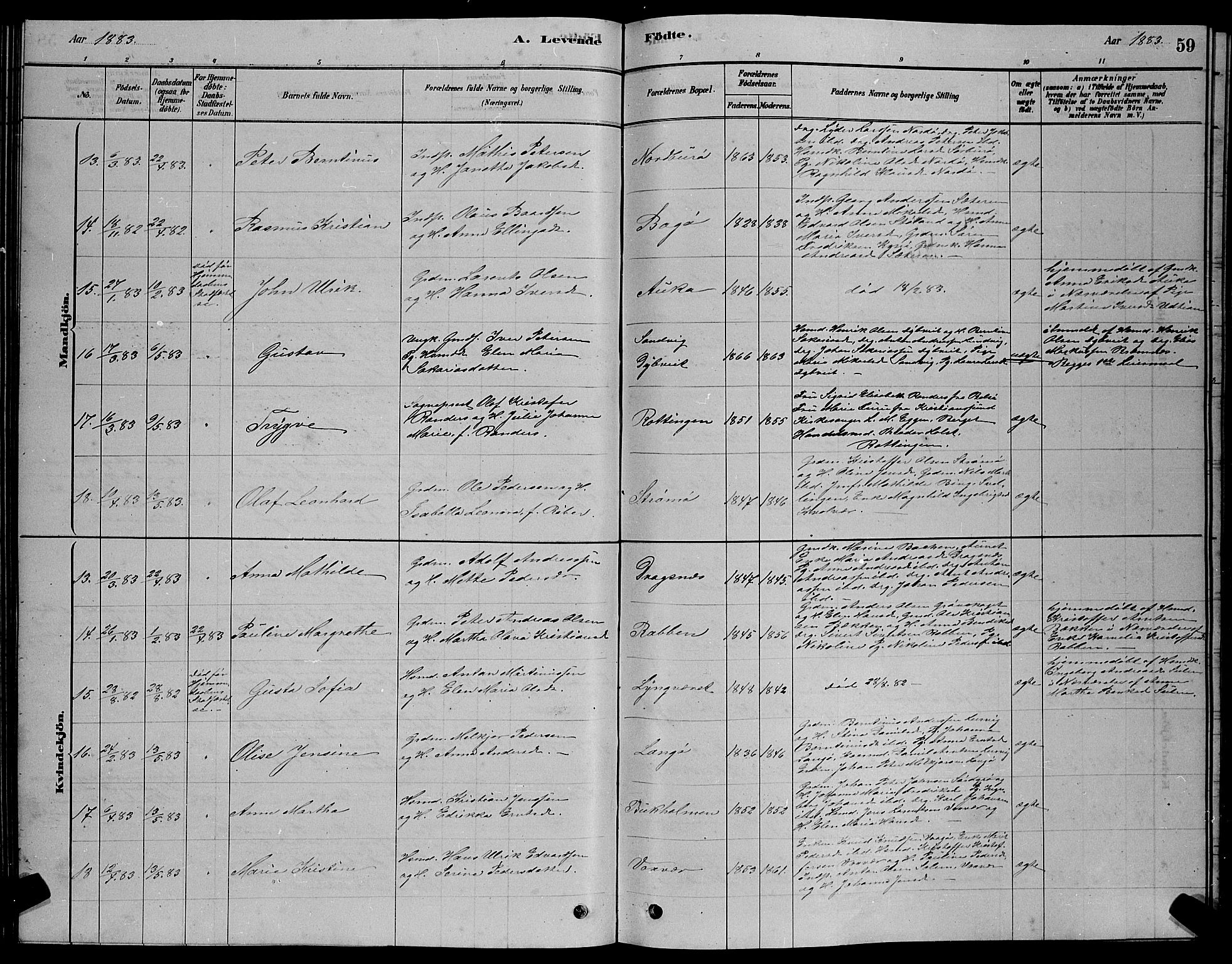 Ministerialprotokoller, klokkerbøker og fødselsregistre - Sør-Trøndelag, SAT/A-1456/640/L0585: Parish register (copy) no. 640C03, 1878-1891, p. 59