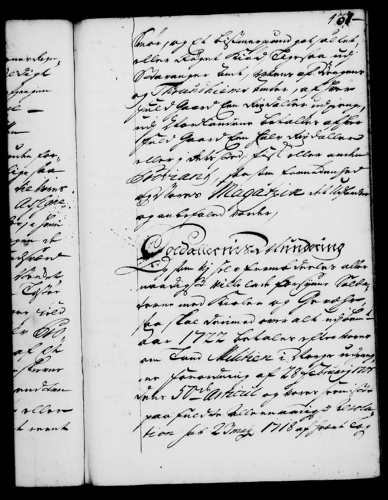 Rentekammeret, Kammerkanselliet, AV/RA-EA-3111/G/Gg/Gga/L0001: Norsk ekspedisjonsprotokoll med register (merket RK 53.1), 1720-1723, p. 437