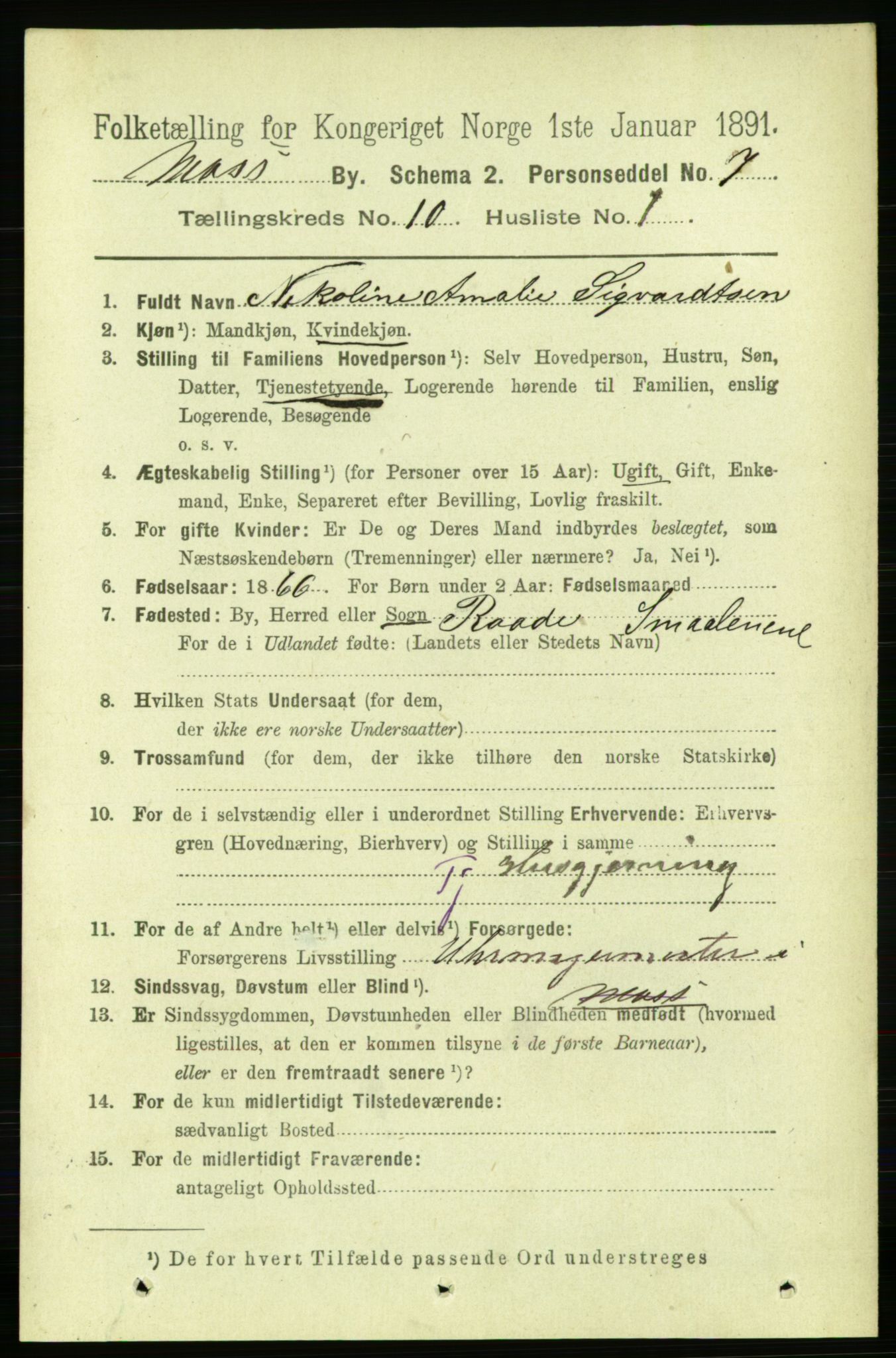 RA, 1891 census for 0104 Moss, 1891, p. 5478