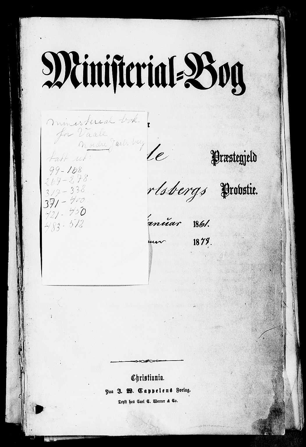 Våle kirkebøker, SAKO/A-334/F/Fa/L0010: Parish register (official) no. I 10, 1861-1877