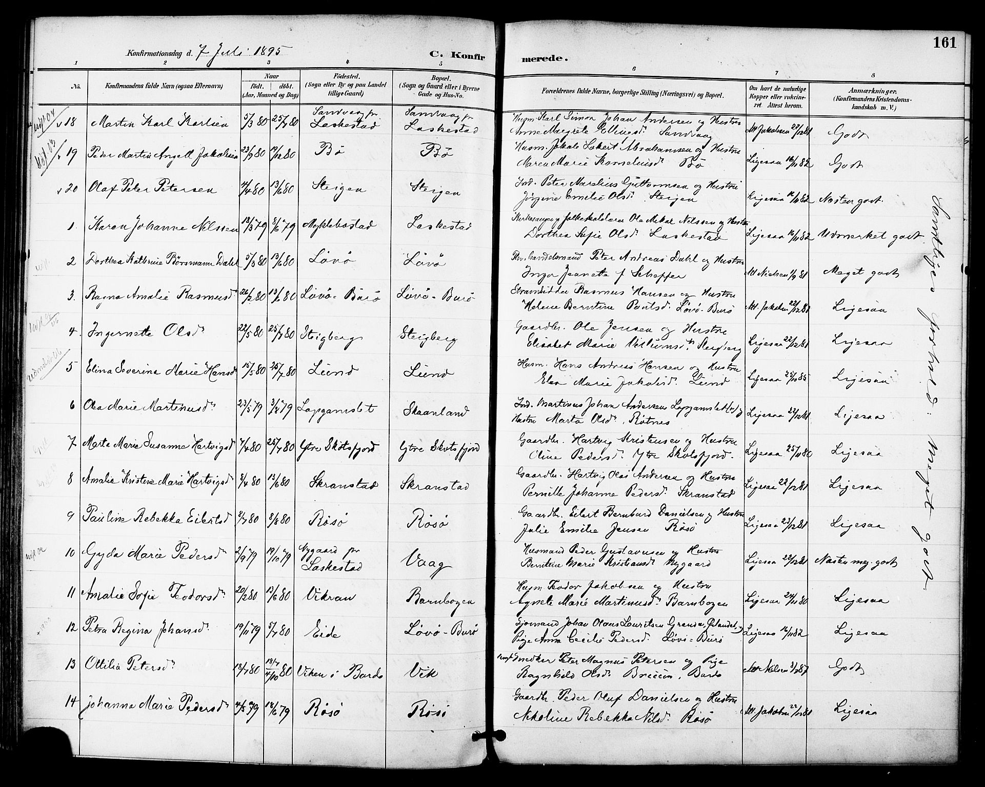 Ministerialprotokoller, klokkerbøker og fødselsregistre - Nordland, AV/SAT-A-1459/855/L0803: Parish register (official) no. 855A11, 1887-1905, p. 161