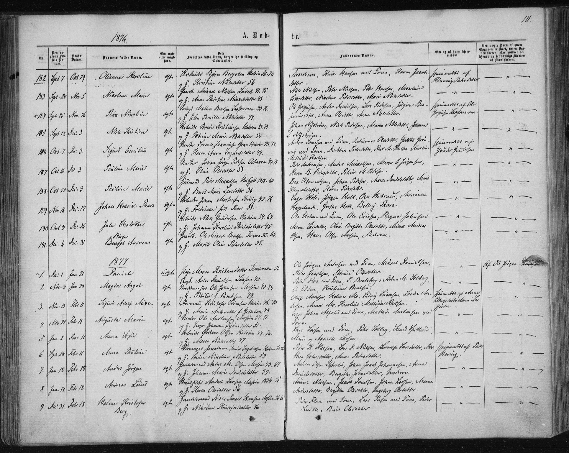 Ministerialprotokoller, klokkerbøker og fødselsregistre - Nordland, SAT/A-1459/820/L0294: Parish register (official) no. 820A15, 1866-1879, p. 111