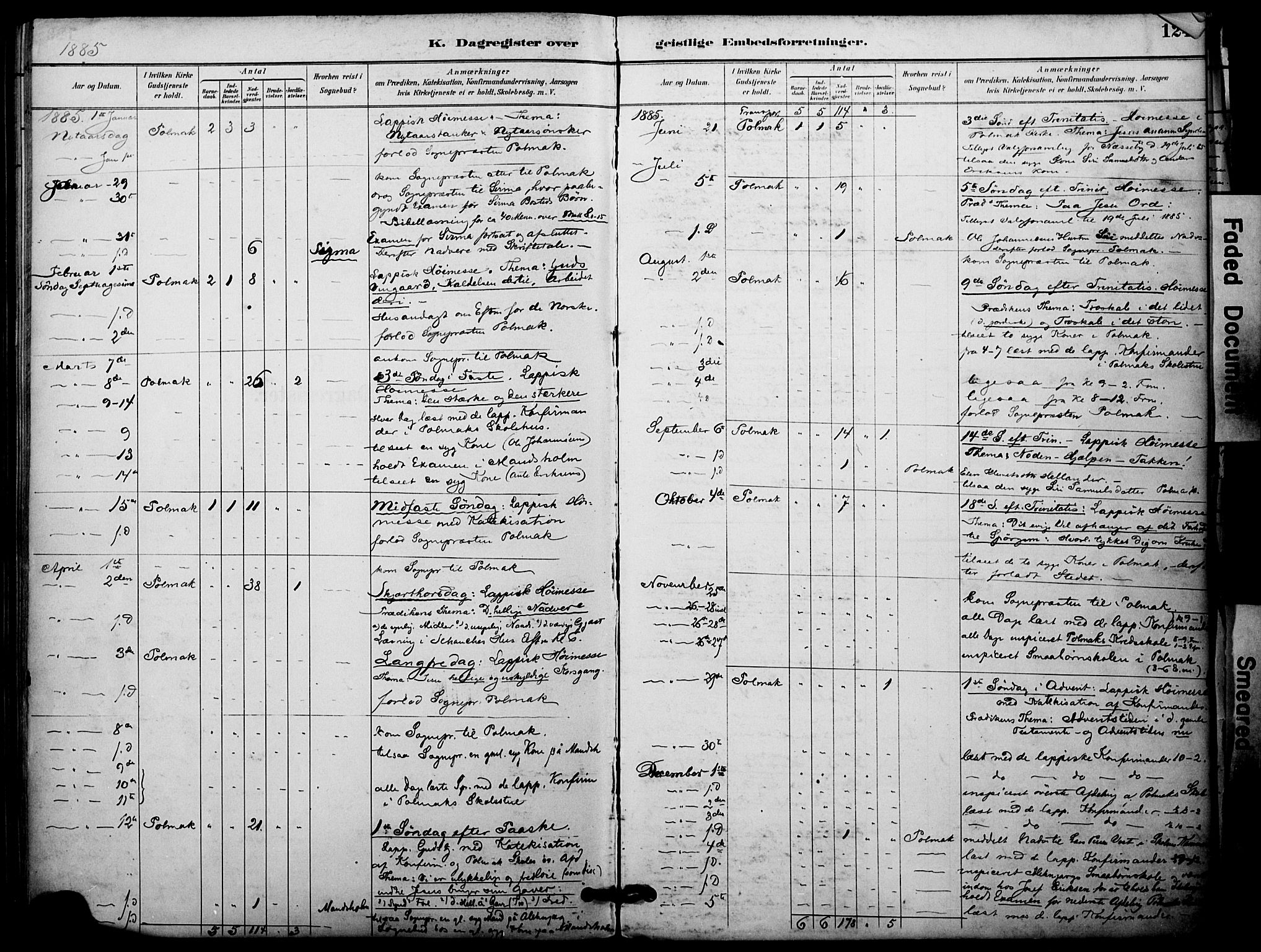 Nesseby sokneprestkontor, AV/SATØ-S-1330/H/Ha/L0005kirke: Parish register (official) no. 5, 1885-1906, p. 124