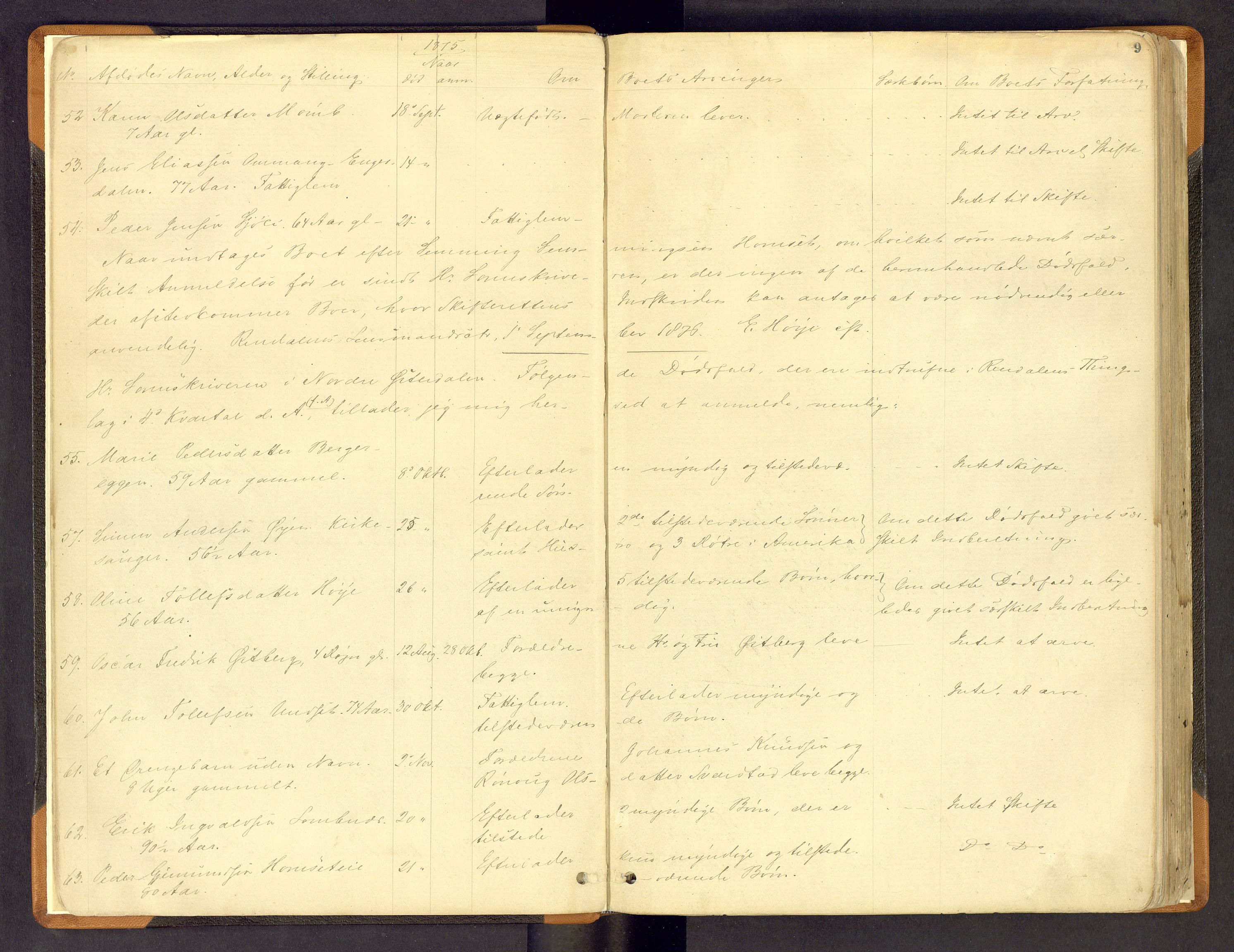 Nord-Østerdal tingrett, SAH/TING-020/H/Hi/L0002/0002: Forskjellig vedrørende tinglysing / Korrigering av grunnboka hvor hjemmelshaver mangler, er død m.v., 1875-1886, p. 9