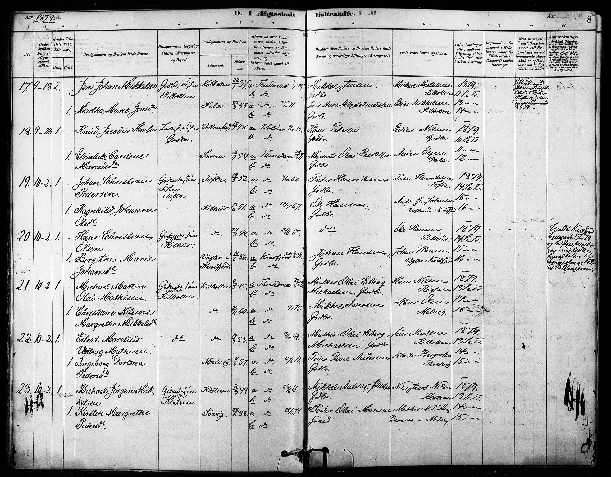 Trondenes sokneprestkontor, SATØ/S-1319/H/Ha/L0015kirke: Parish register (official) no. 15, 1878-1889, p. 8