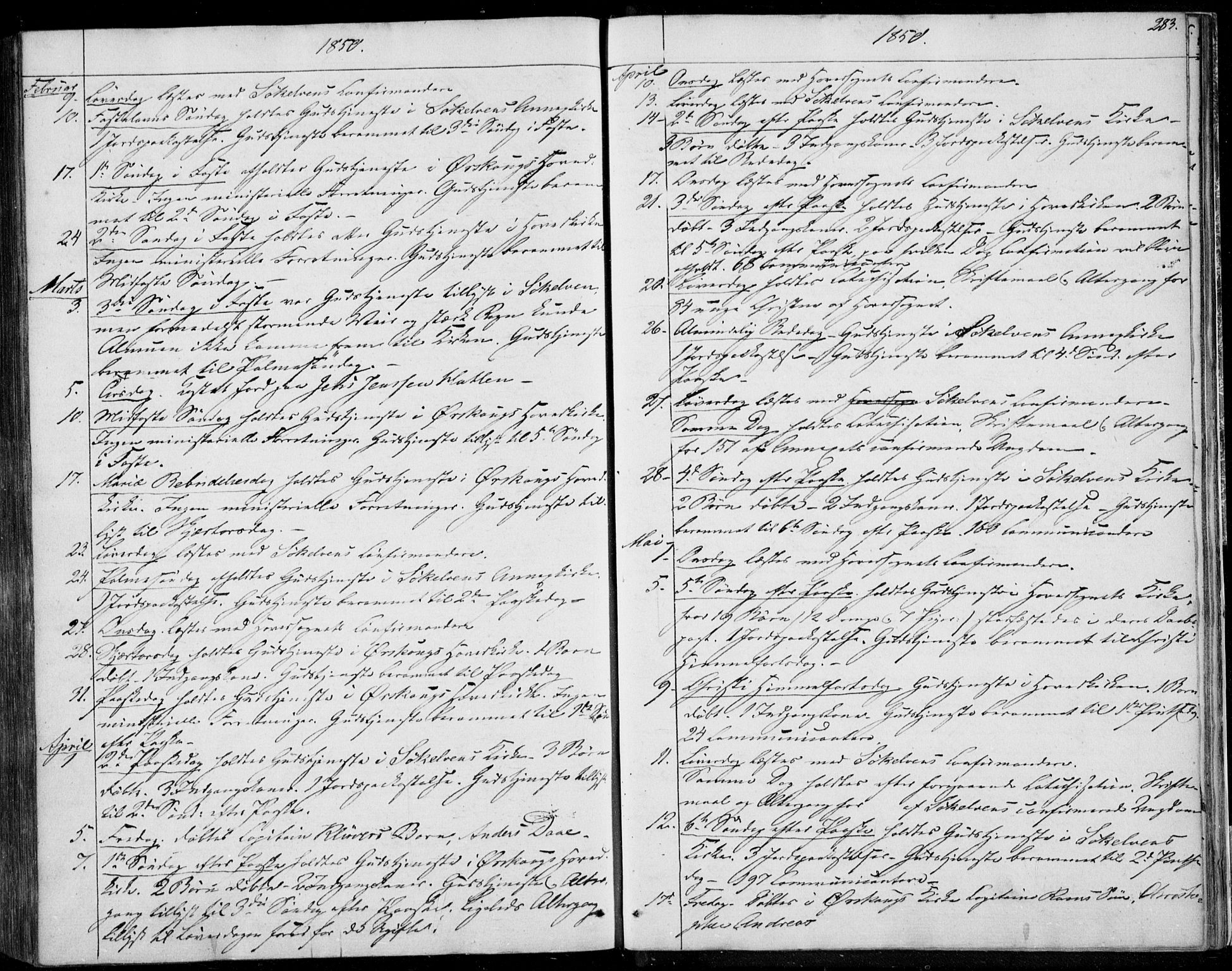 Ministerialprotokoller, klokkerbøker og fødselsregistre - Møre og Romsdal, SAT/A-1454/522/L0312: Parish register (official) no. 522A07, 1843-1851, p. 283