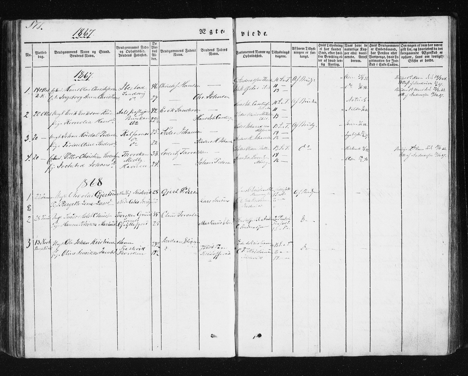 Berg sokneprestkontor, AV/SATØ-S-1318/G/Ga/Gab/L0011klokker: Parish register (copy) no. 11, 1833-1878, p. 171