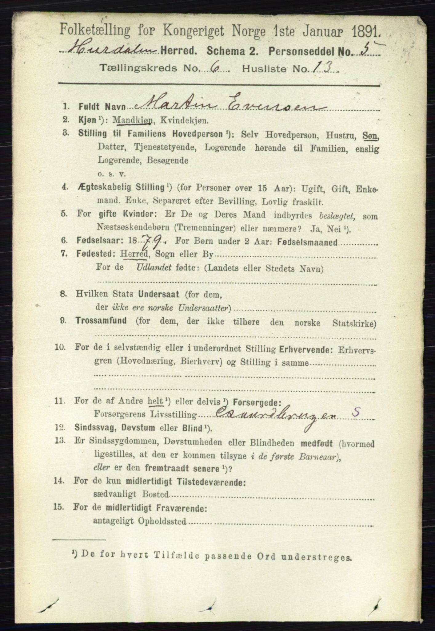 RA, 1891 census for 0239 Hurdal, 1891, p. 2270