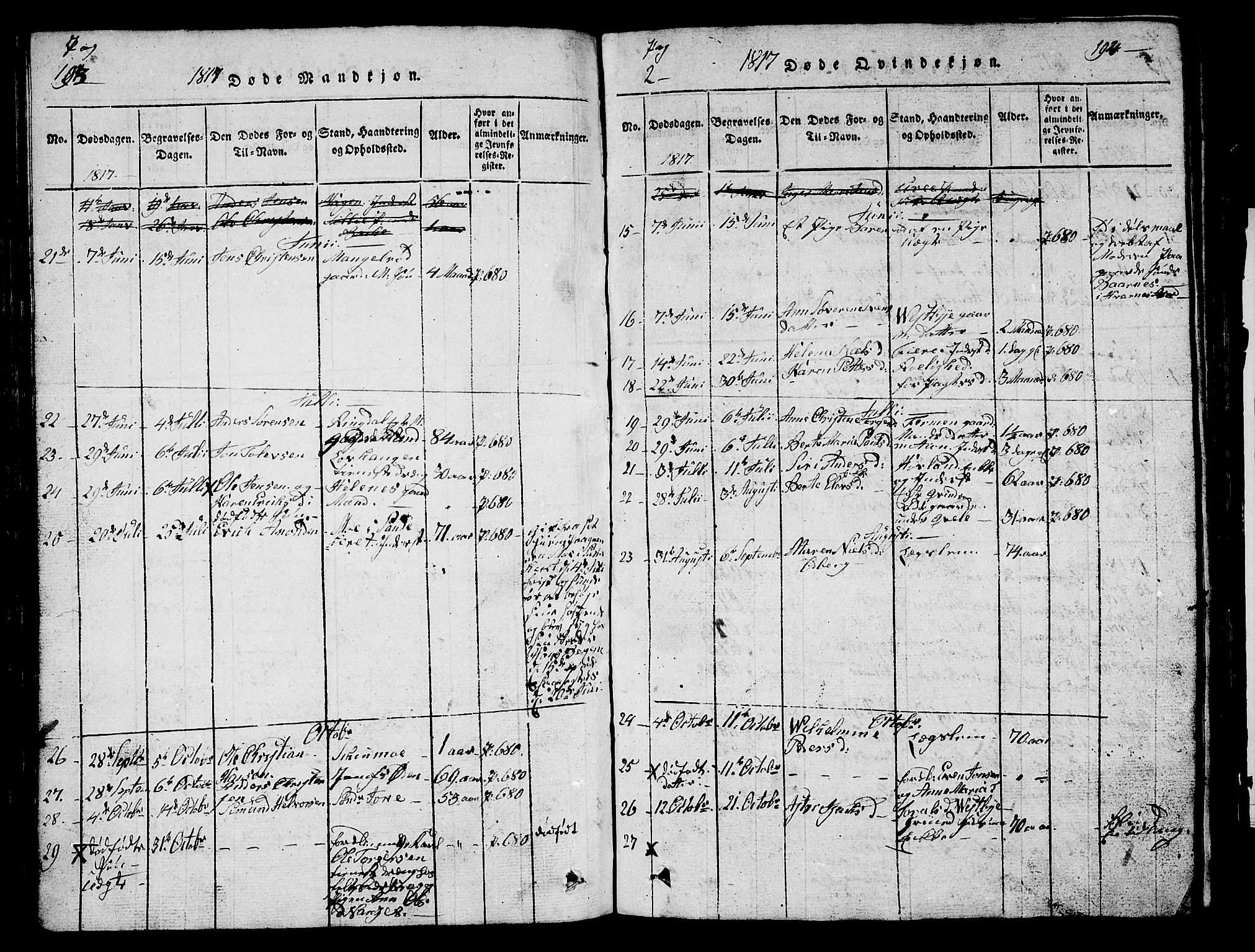 Hedrum kirkebøker, AV/SAKO-A-344/G/Ga/L0003: Parish register (copy) no. I 3, 1817-1835, p. 193-194