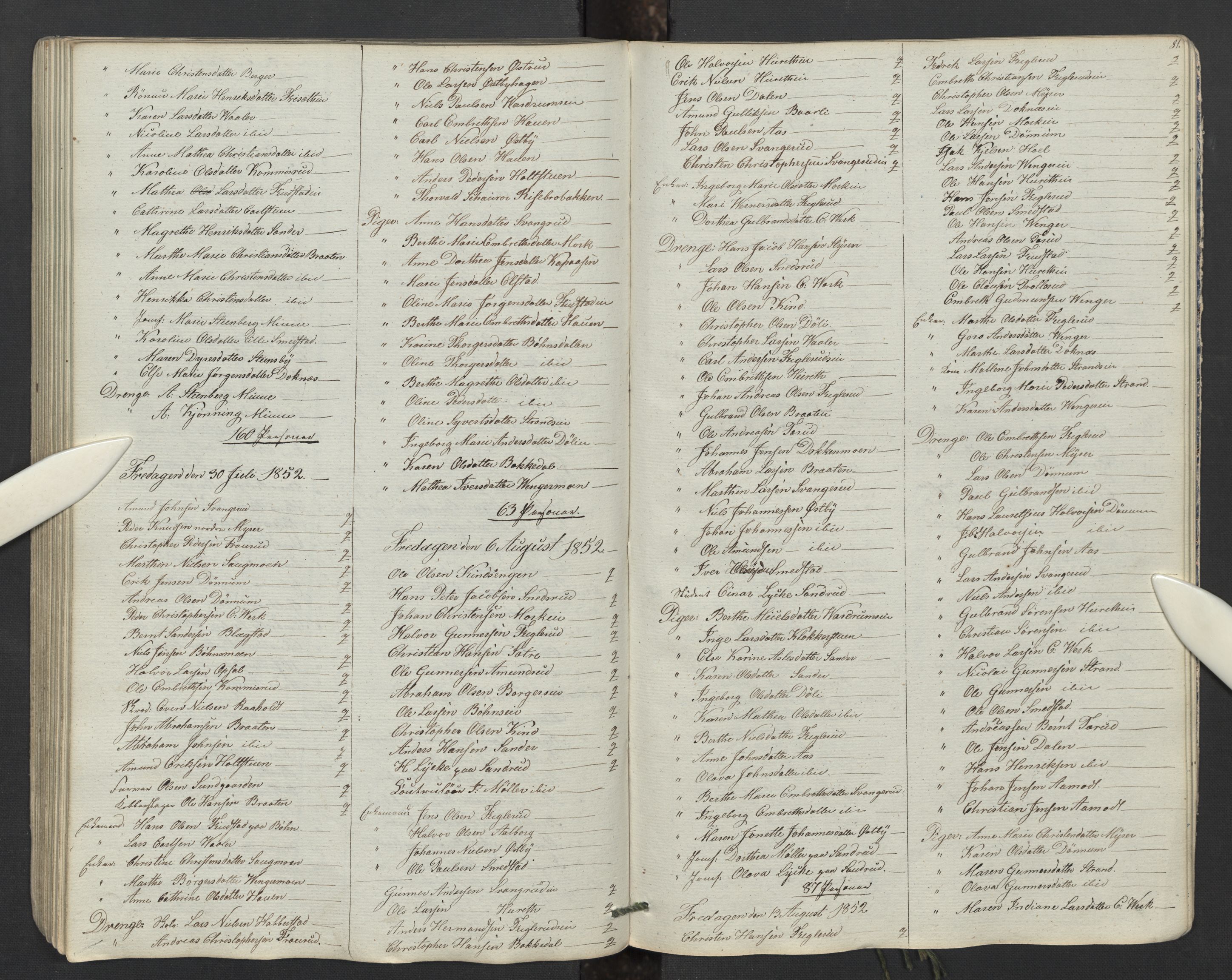 Eidsvoll prestekontor Kirkebøker, AV/SAO-A-10888/M/Ma/L0003: Communicants register no. I 3, 1847-1853, p. 81