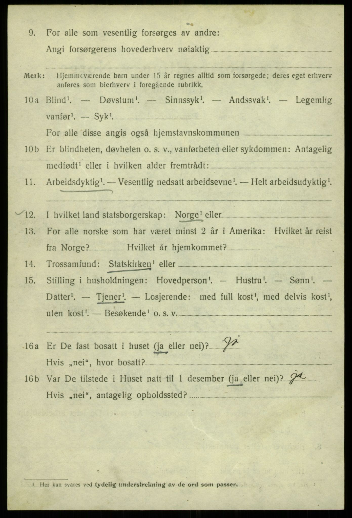 SAB, 1920 census for Bergen, 1920, p. 73497