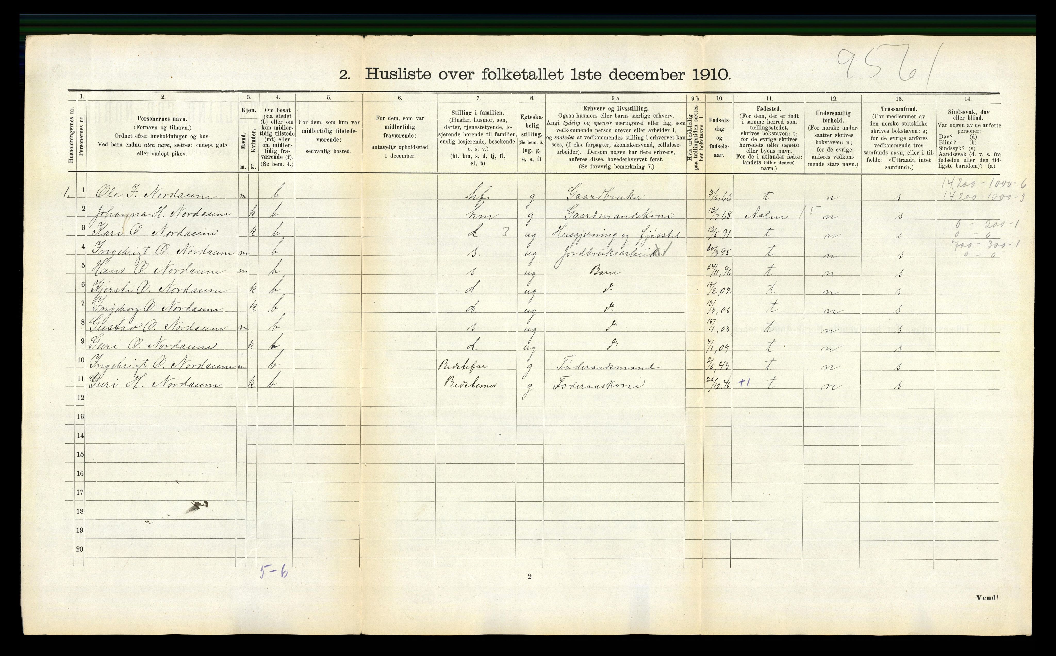 RA, 1910 census for Haltdalen, 1910, p. 295
