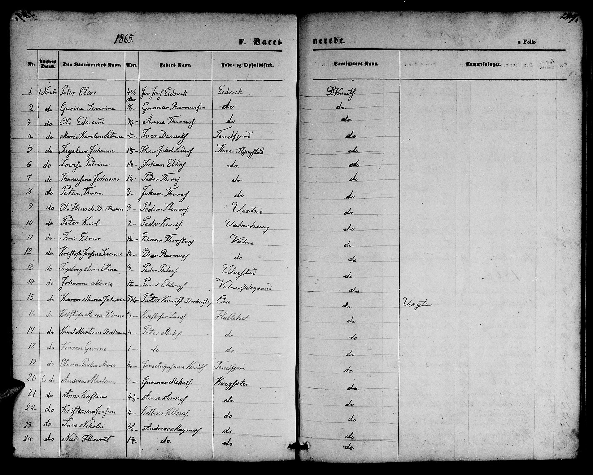 Ministerialprotokoller, klokkerbøker og fødselsregistre - Møre og Romsdal, SAT/A-1454/525/L0375: Parish register (copy) no. 525C01, 1865-1879, p. 189