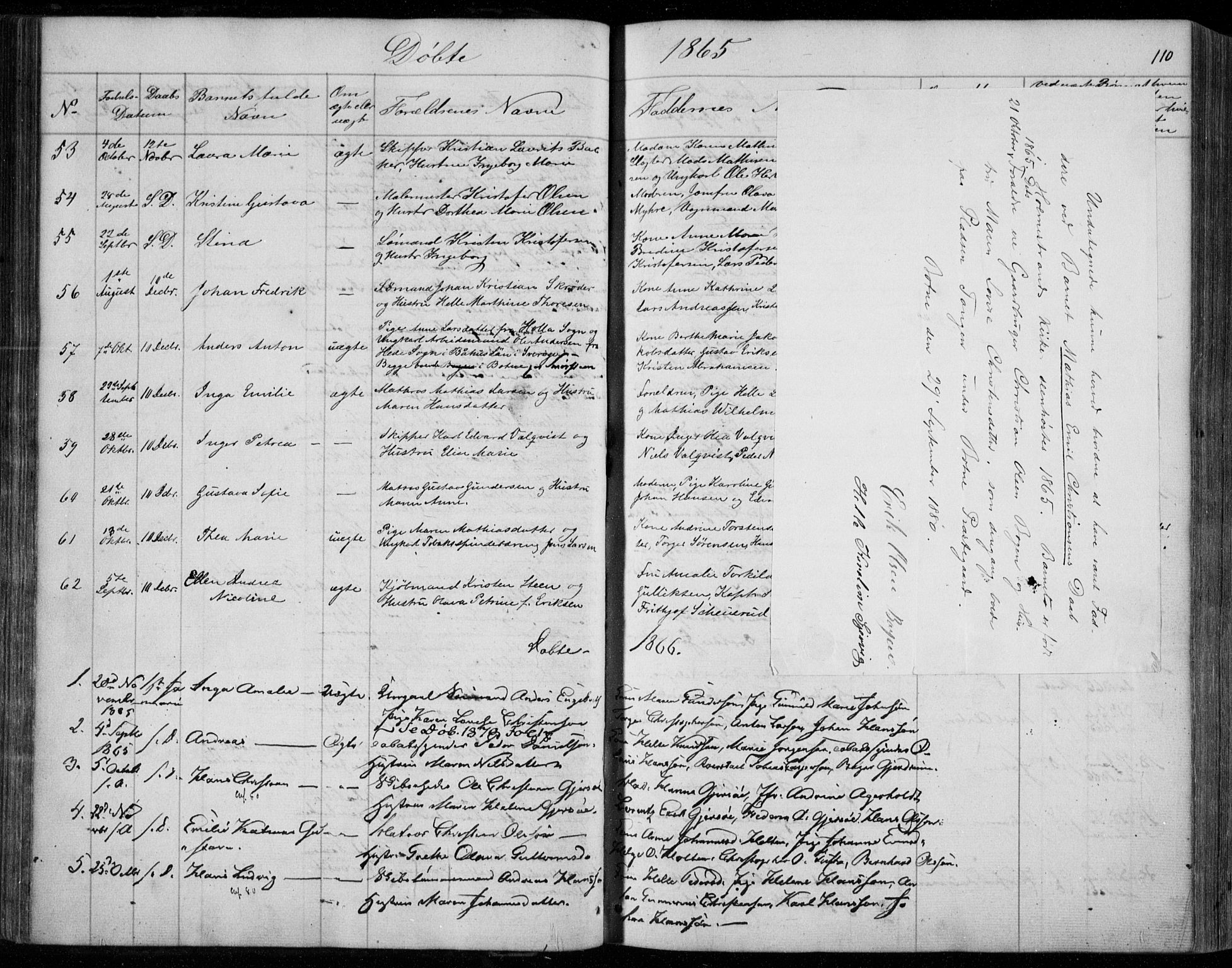 Holmestrand kirkebøker, SAKO/A-346/F/Fa/L0002: Parish register (official) no. 2, 1840-1866, p. 110