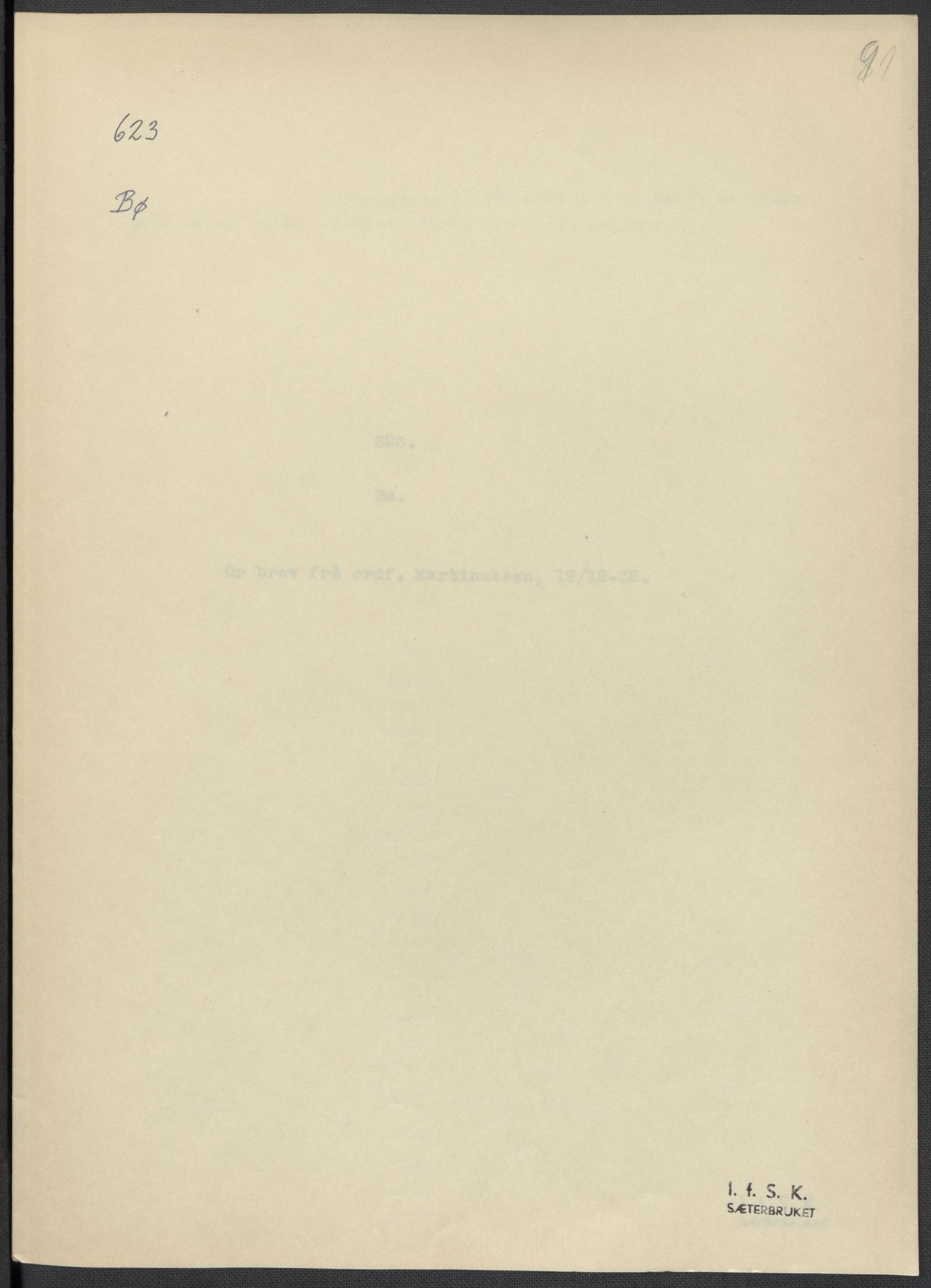 Instituttet for sammenlignende kulturforskning, AV/RA-PA-0424/F/Fc/L0016/0003: Eske B16: / Nordland (perm XLVIII), 1932-1937, p. 91