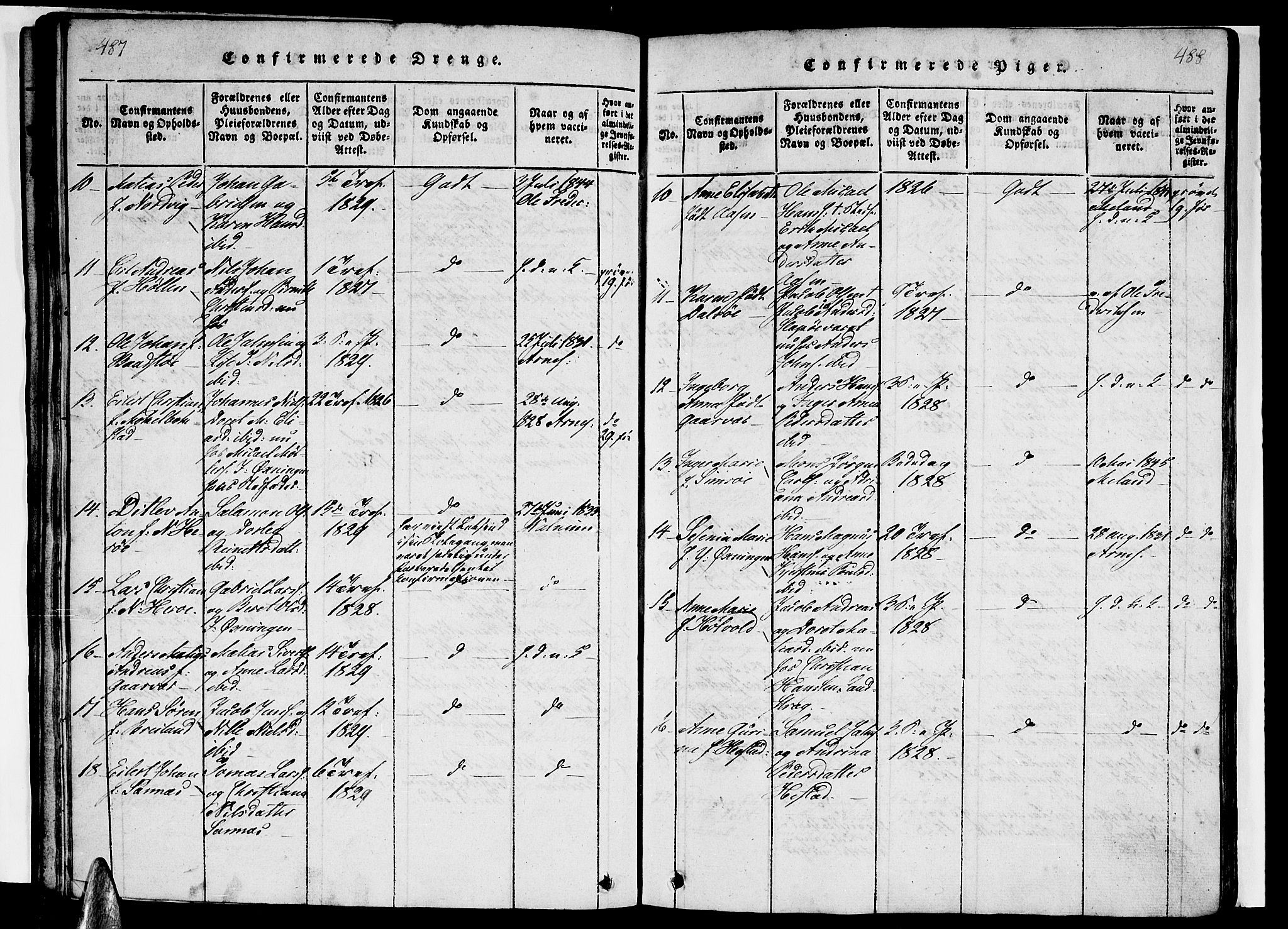 Ministerialprotokoller, klokkerbøker og fødselsregistre - Nordland, AV/SAT-A-1459/831/L0474: Parish register (copy) no. 831C01, 1820-1850, p. 487-488