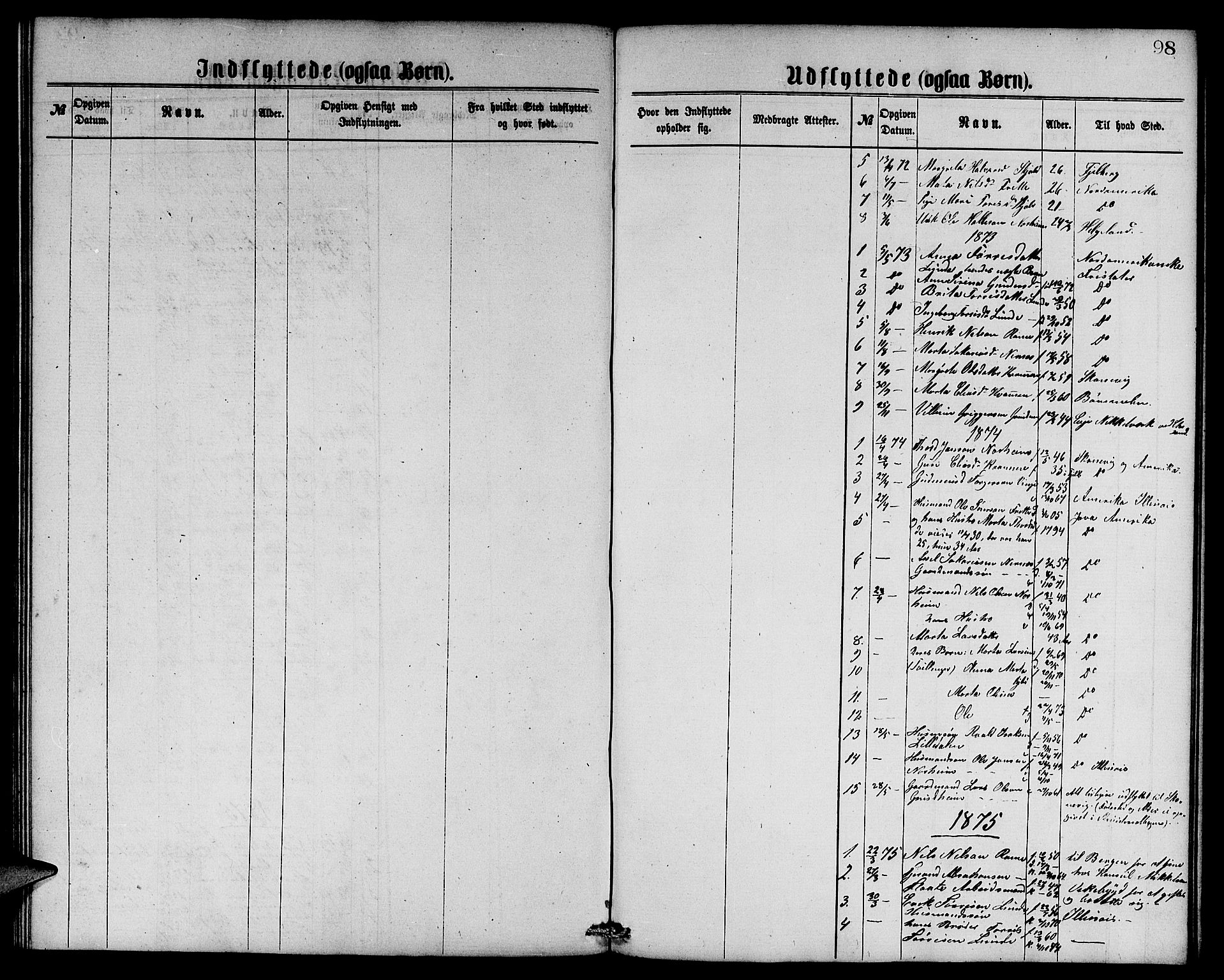 Etne sokneprestembete, SAB/A-75001/H/Hab: Parish register (copy) no. C 3, 1866-1878, p. 98
