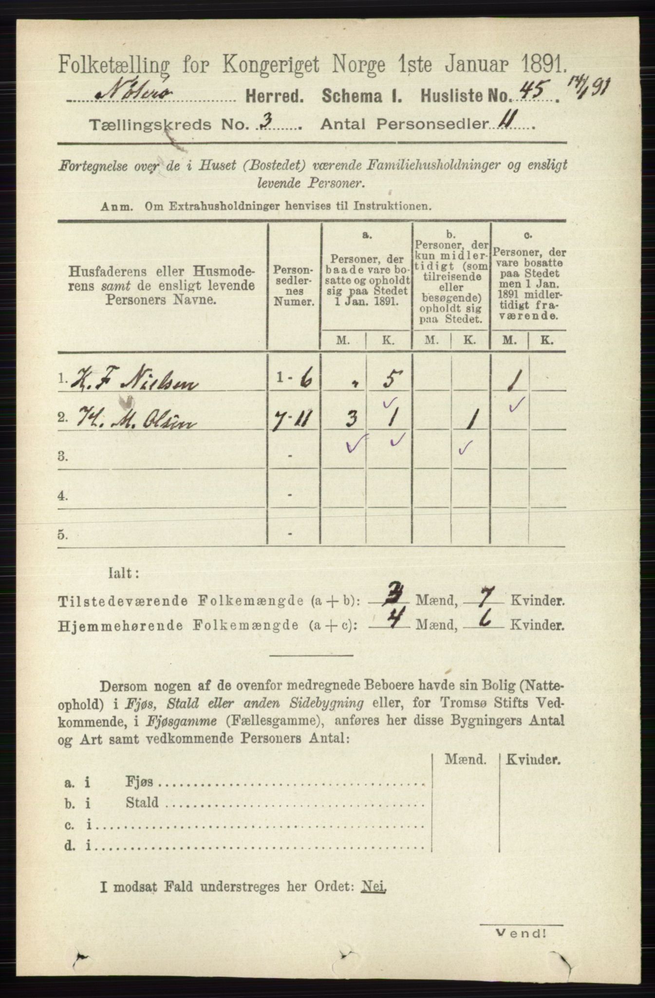 RA, 1891 census for 0722 Nøtterøy, 1891, p. 1524