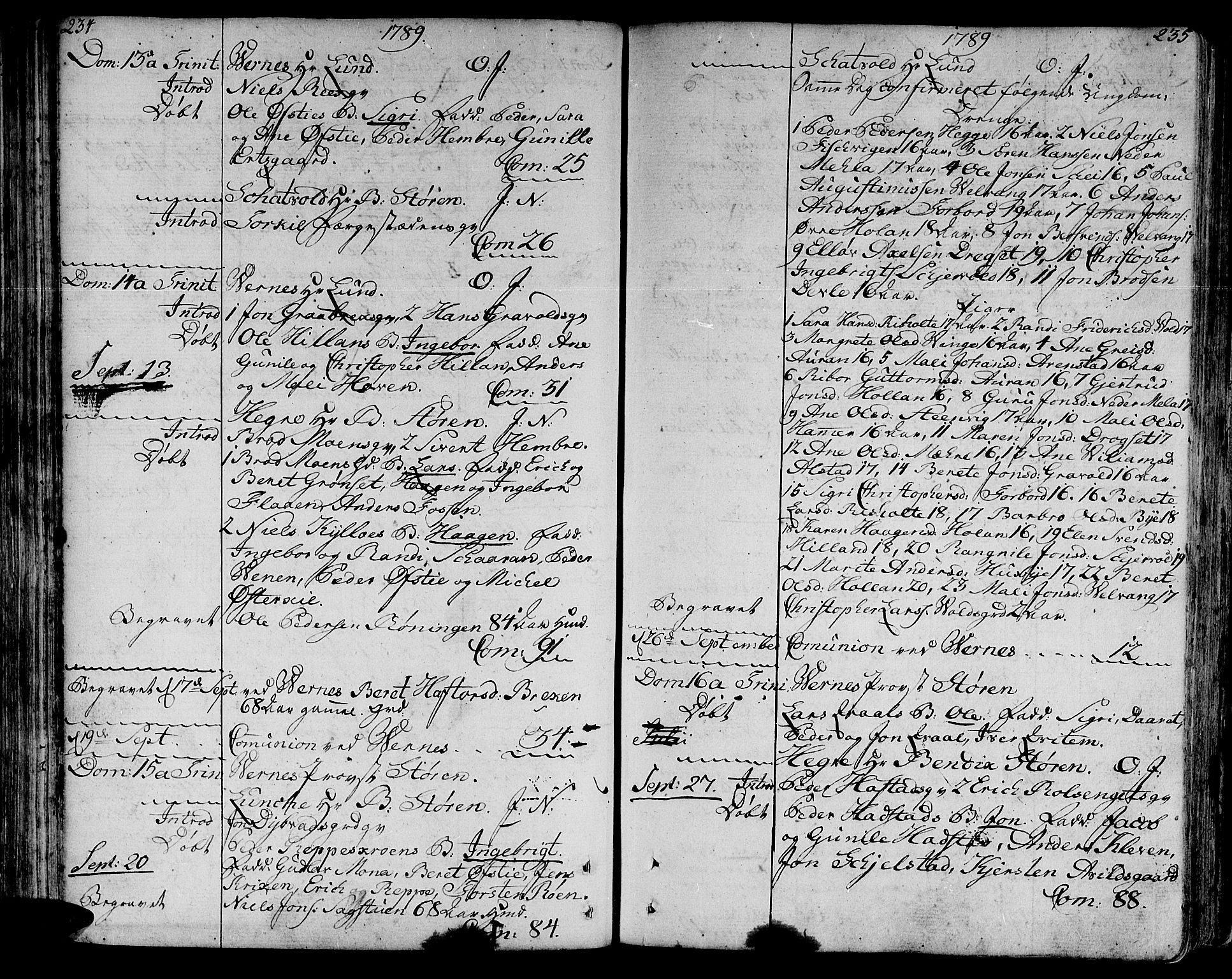 Ministerialprotokoller, klokkerbøker og fødselsregistre - Nord-Trøndelag, AV/SAT-A-1458/709/L0059: Parish register (official) no. 709A06, 1781-1797, p. 234-235