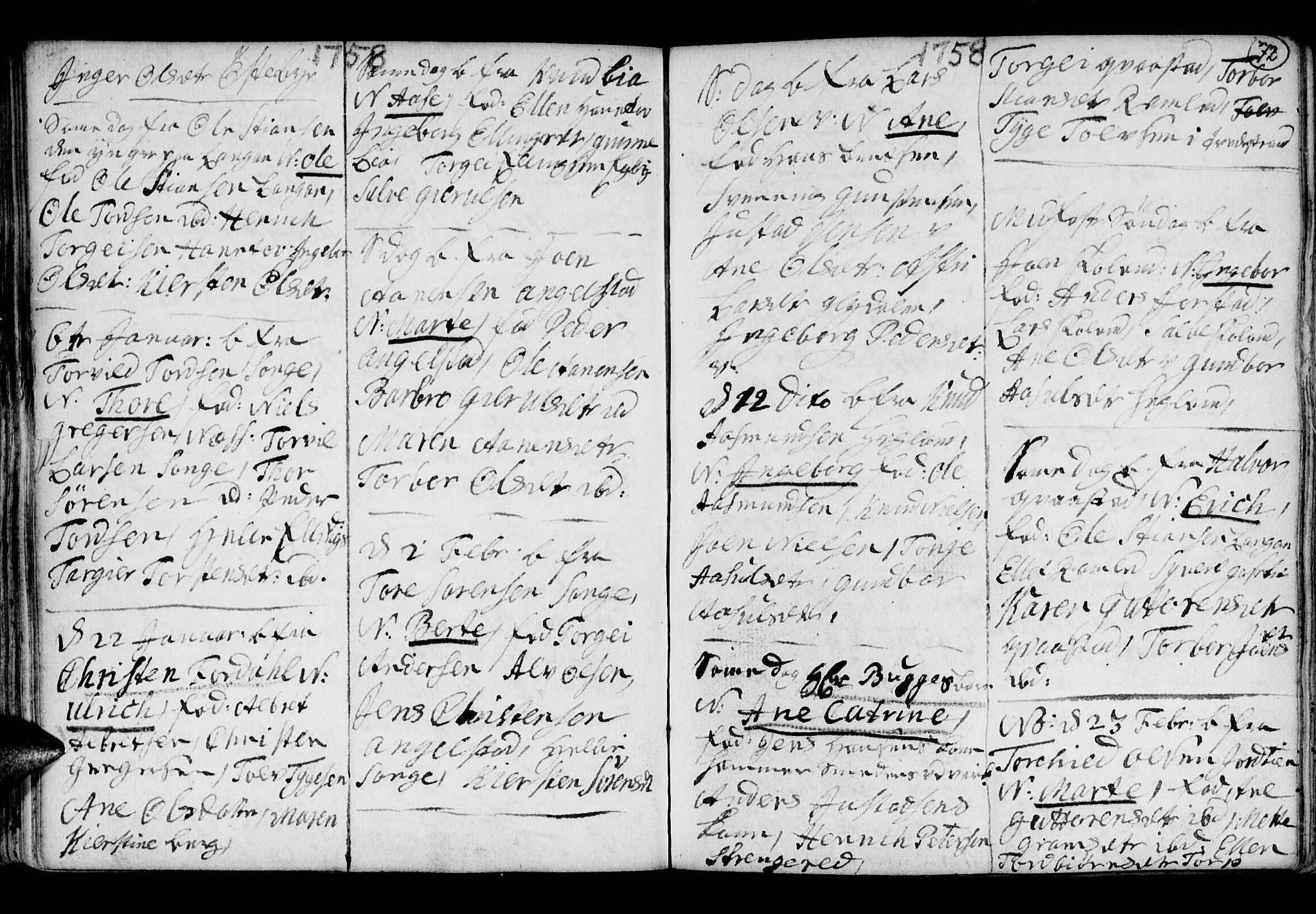 Holt sokneprestkontor, AV/SAK-1111-0021/F/Fb/L0005: Parish register (copy) no. B 5, 1746-1764, p. 72