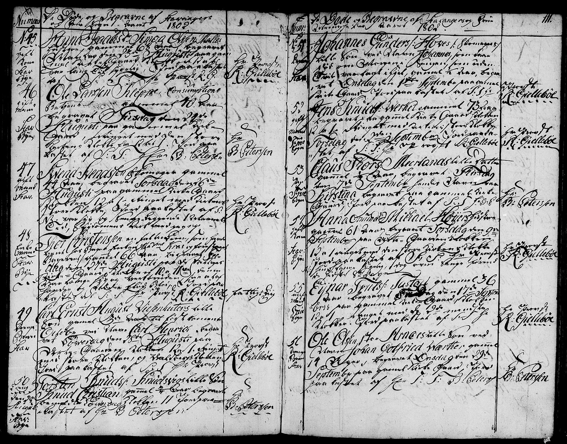 Domkirken sokneprestkontor, AV/SAST-A-101812/001/30/30BA/L0007: Parish register (official) no. A 7, 1789-1815, p. 111