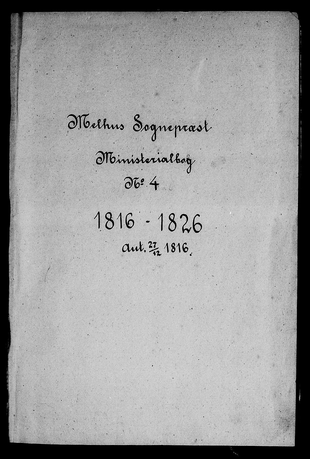 Ministerialprotokoller, klokkerbøker og fødselsregistre - Sør-Trøndelag, SAT/A-1456/691/L1068: Parish register (official) no. 691A03 /4, 1816-1826