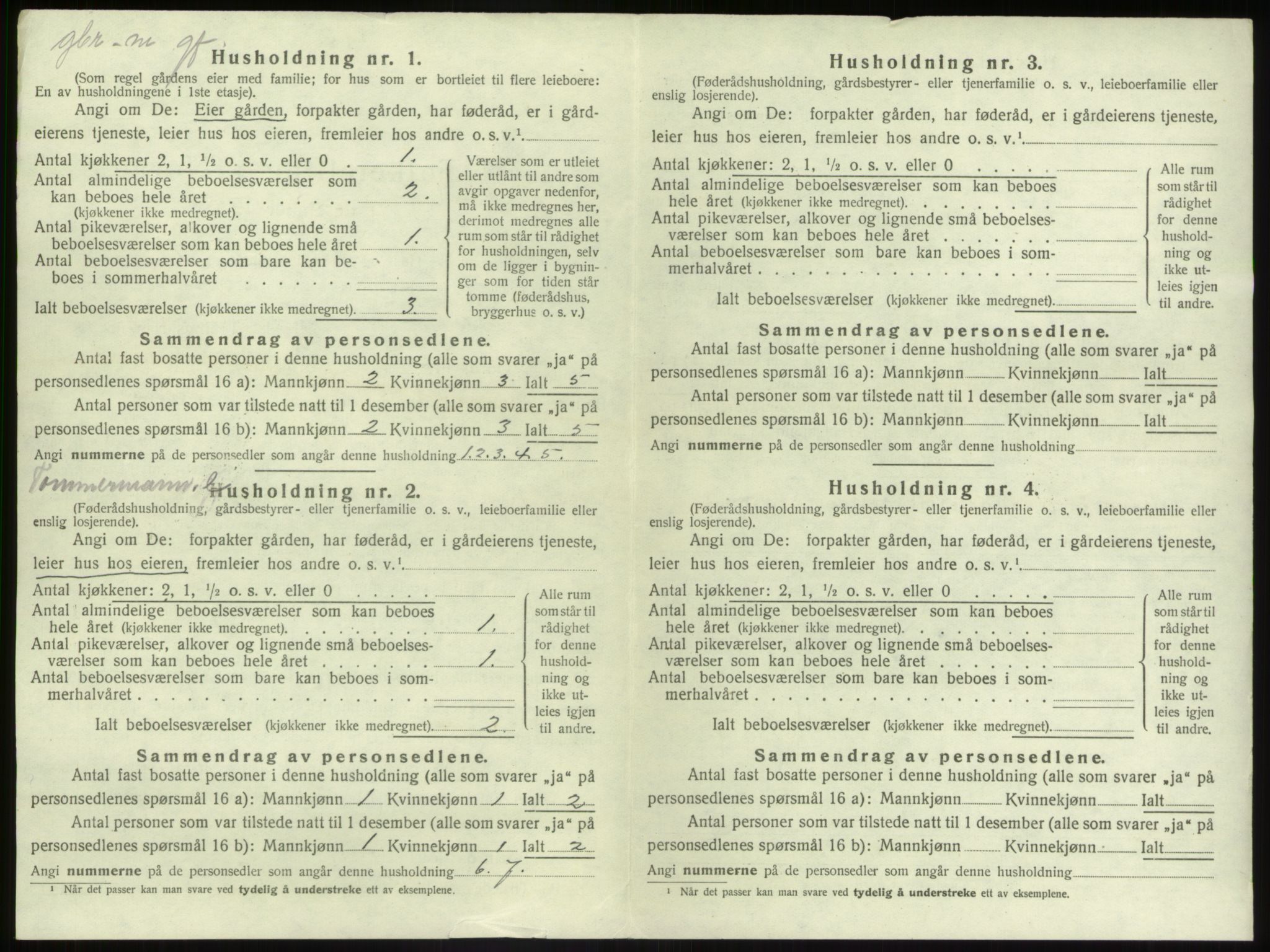 SAB, 1920 census for Jølster, 1920, p. 919