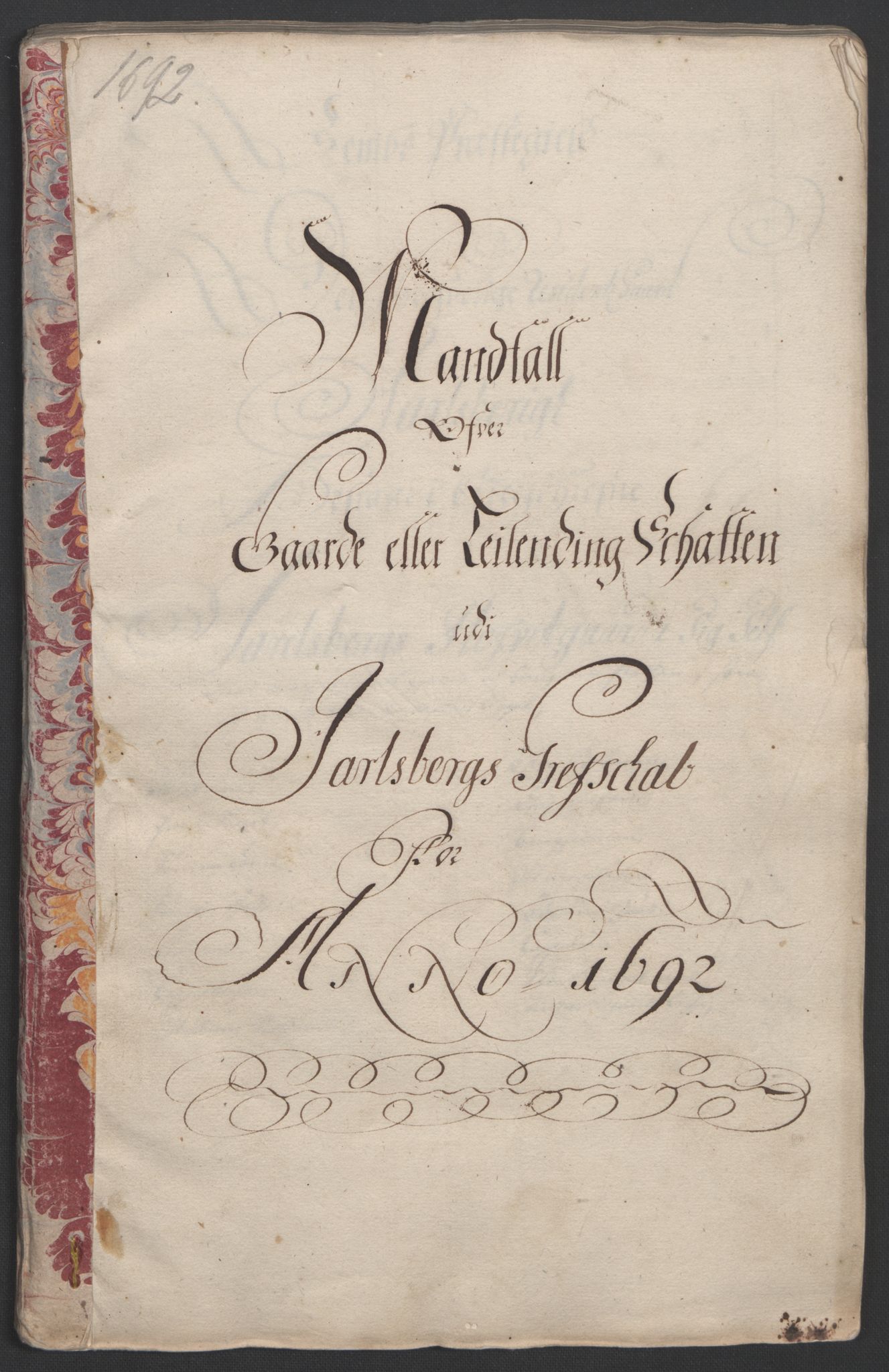 Rentekammeret inntil 1814, Reviderte regnskaper, Fogderegnskap, AV/RA-EA-4092/R32/L1865: Fogderegnskap Jarlsberg grevskap, 1692, p. 18