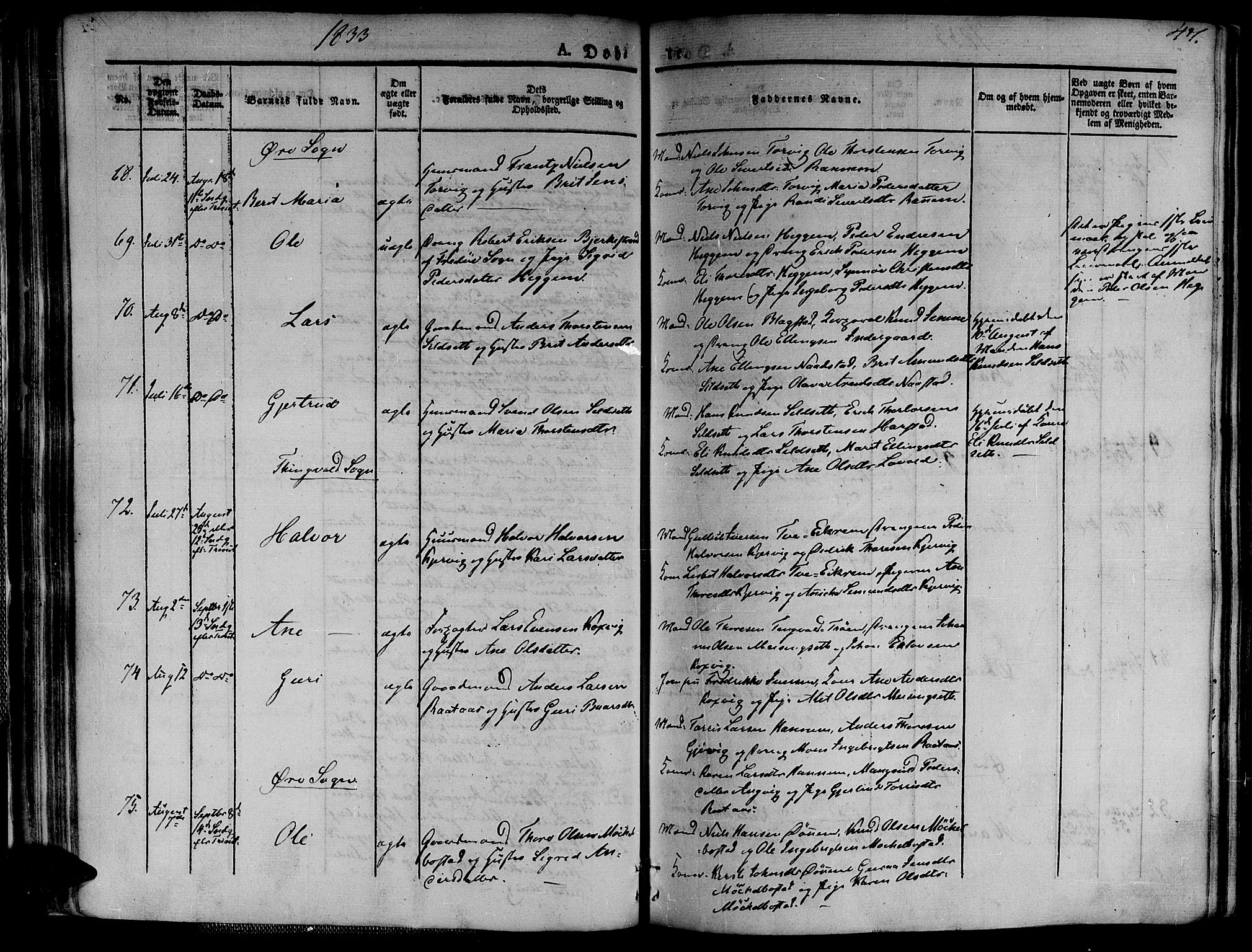 Ministerialprotokoller, klokkerbøker og fødselsregistre - Møre og Romsdal, AV/SAT-A-1454/586/L0983: Parish register (official) no. 586A09, 1829-1843, p. 47