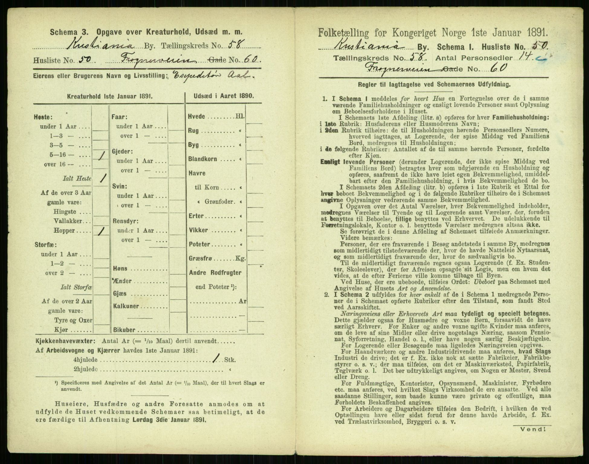 RA, 1891 census for 0301 Kristiania, 1891, p. 30809