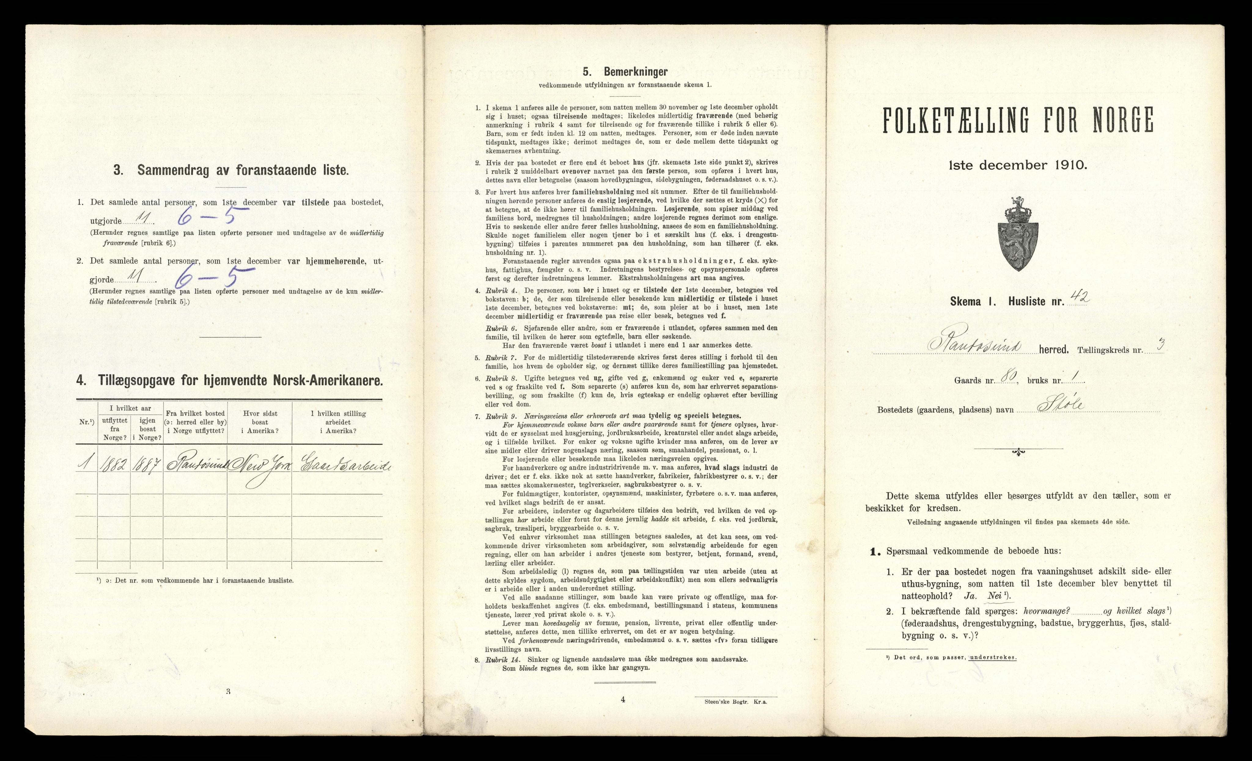 RA, 1910 census for Randesund, 1910, p. 266