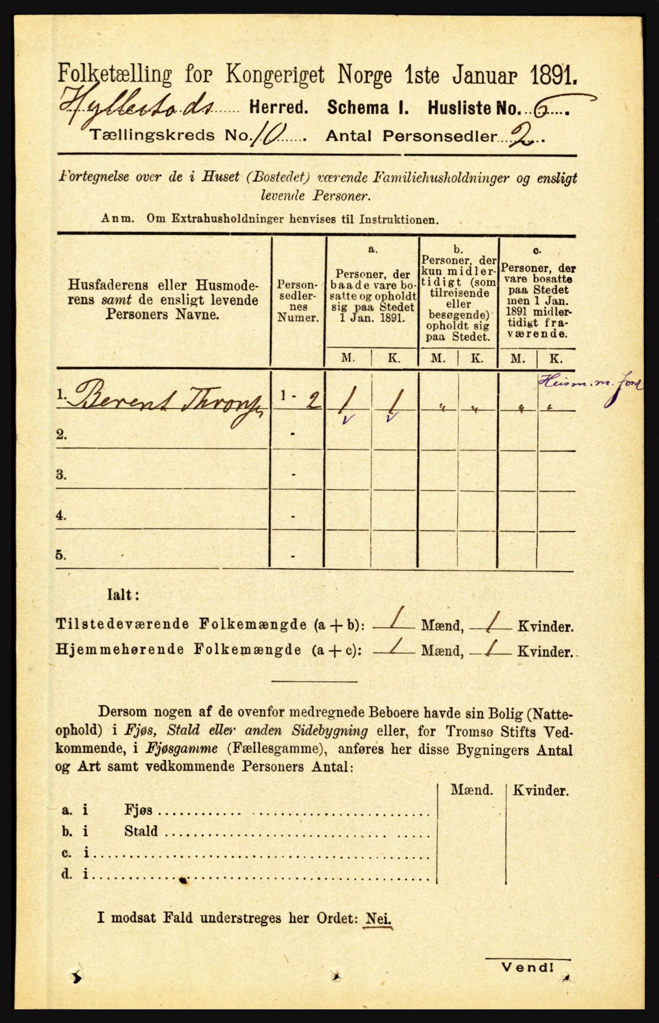 RA, 1891 census for 1413 Hyllestad, 1891, p. 1628