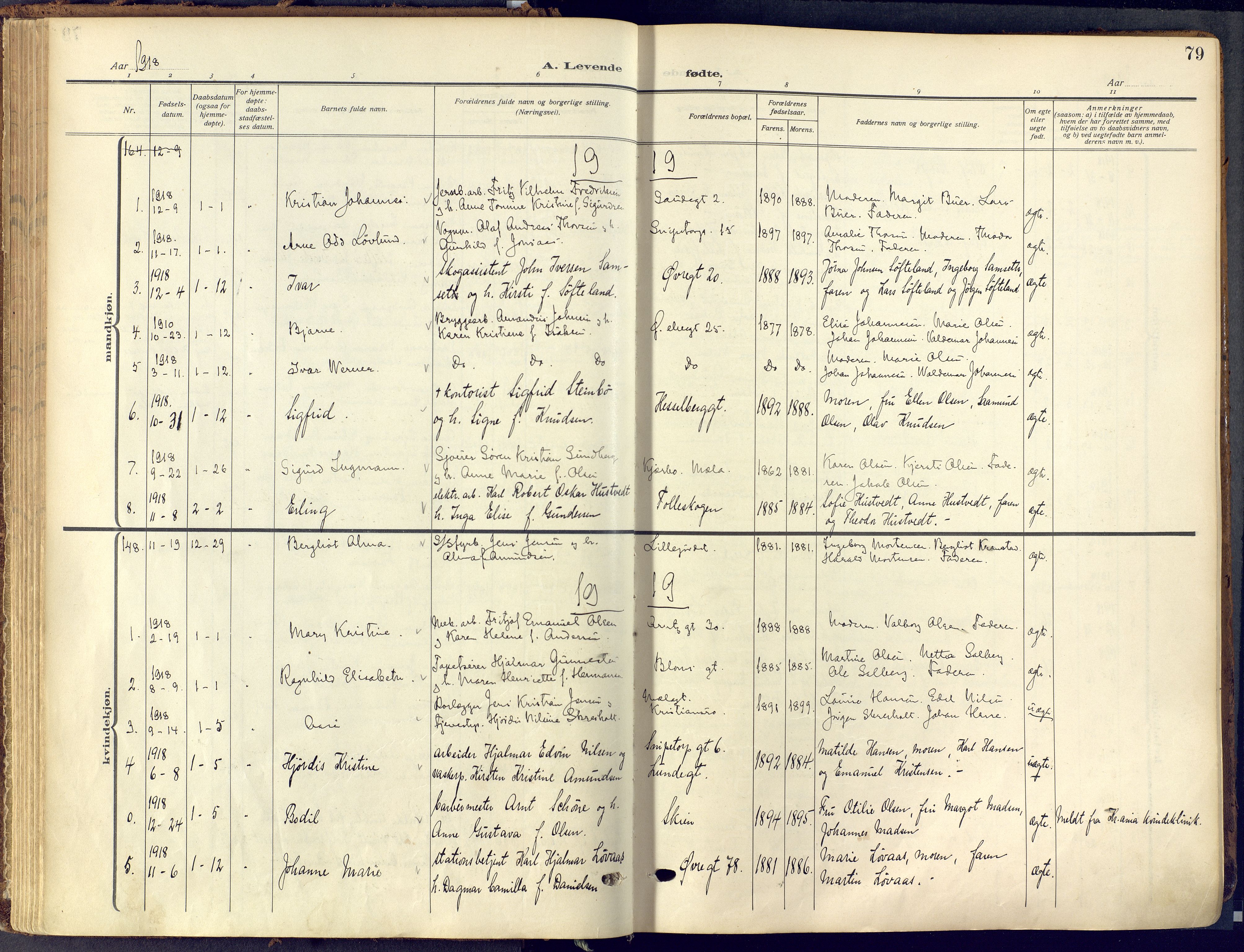Skien kirkebøker, SAKO/A-302/F/Fa/L0013: Parish register (official) no. 13, 1915-1921, p. 79
