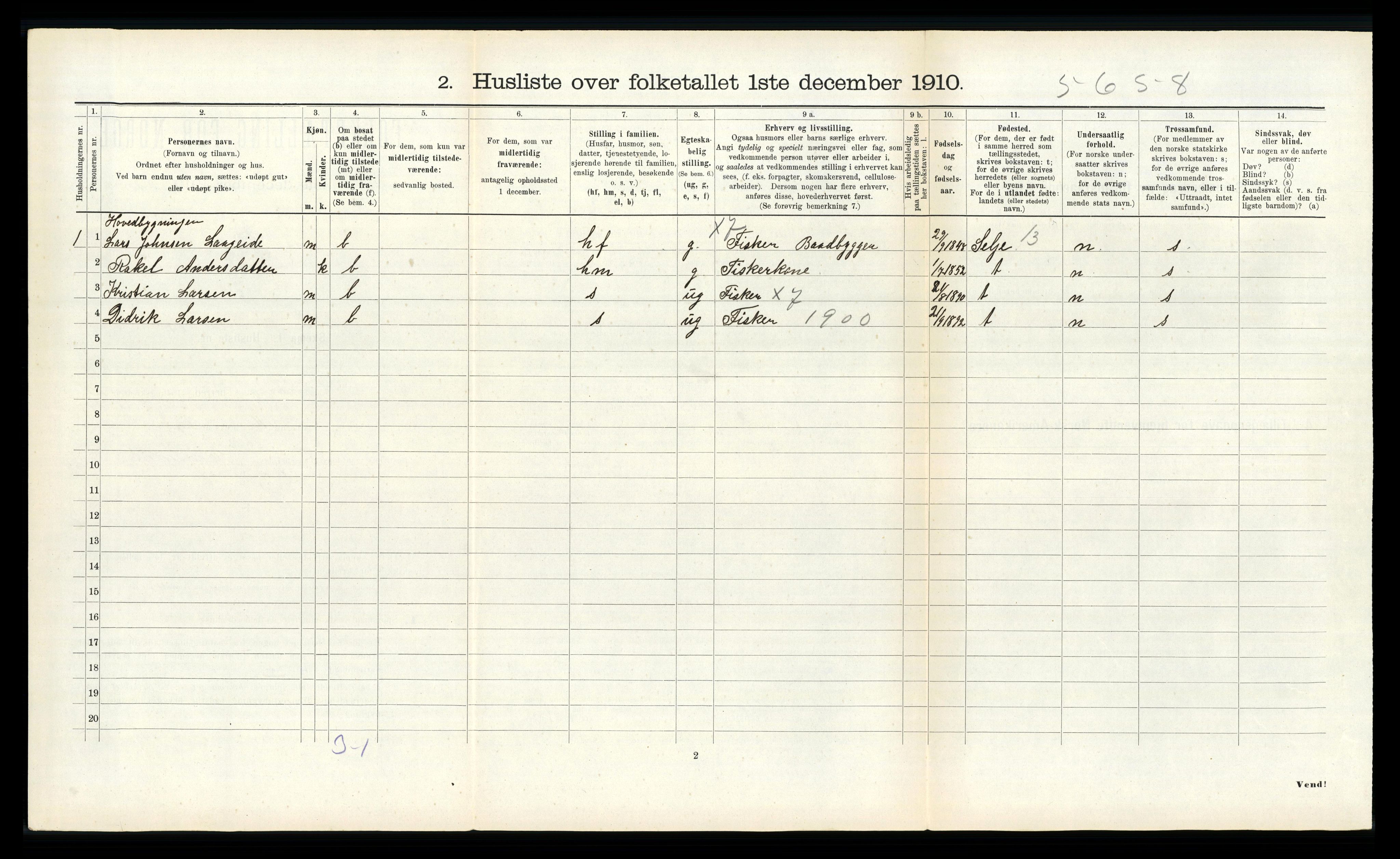 RA, 1910 census for Davik, 1910, p. 807