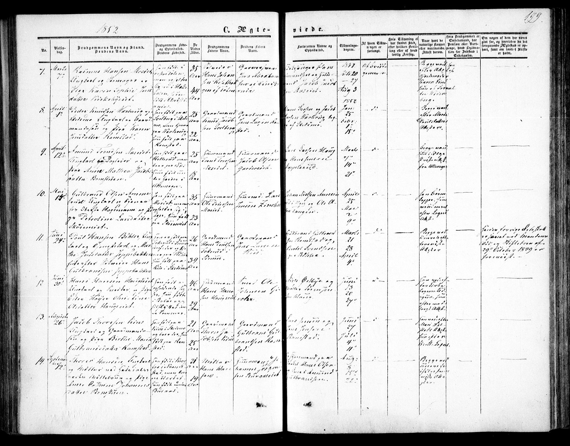 Nittedal prestekontor Kirkebøker, SAO/A-10365a/F/Fa/L0005: Parish register (official) no. I 5, 1850-1862, p. 199