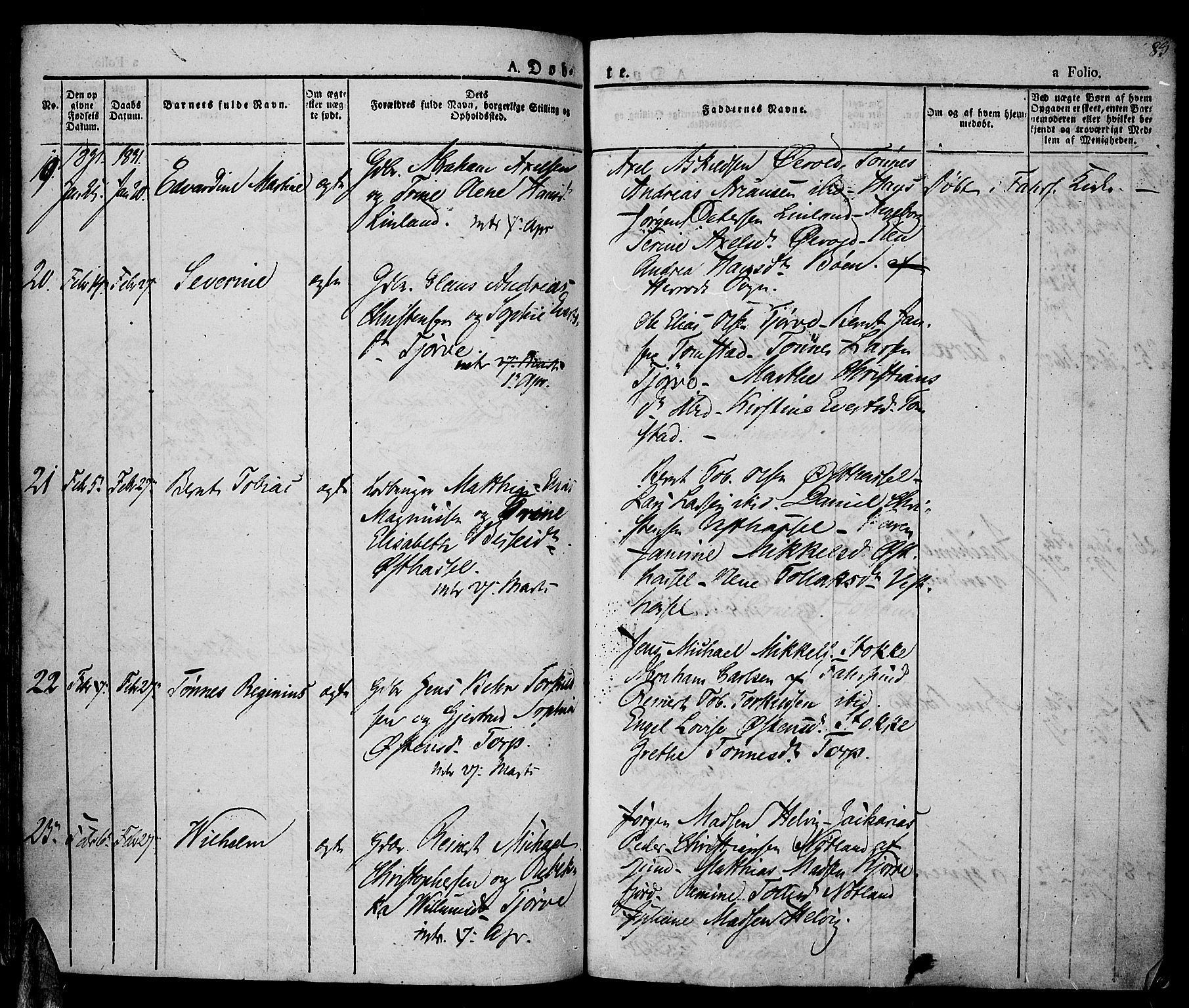 Lista sokneprestkontor, SAK/1111-0027/F/Fa/L0008: Parish register (official) no. A 8, 1823-1835, p. 83