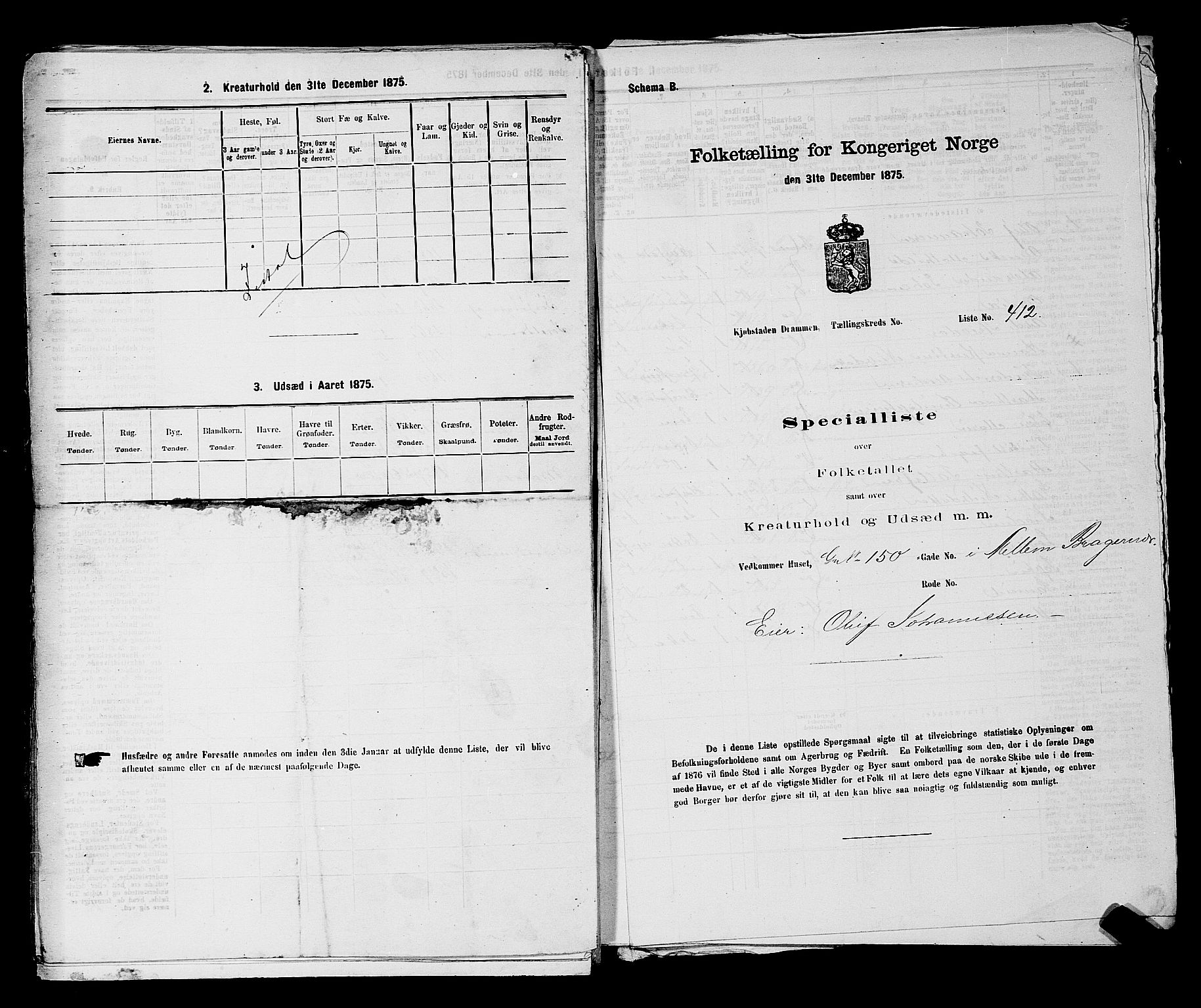 SAKO, 1875 census for 0602 Drammen, 1875, p. 1466