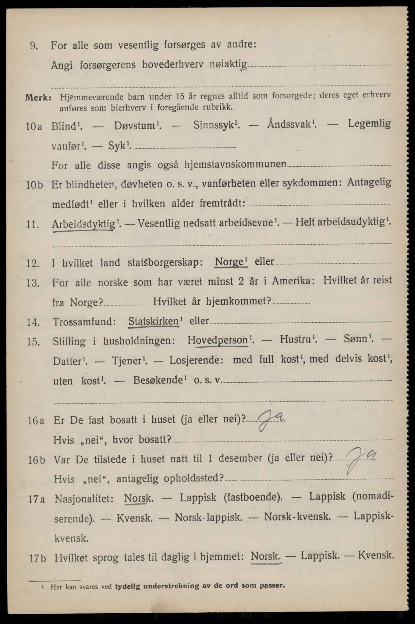 SAT, 1920 census for Fauske, 1920, p. 4677