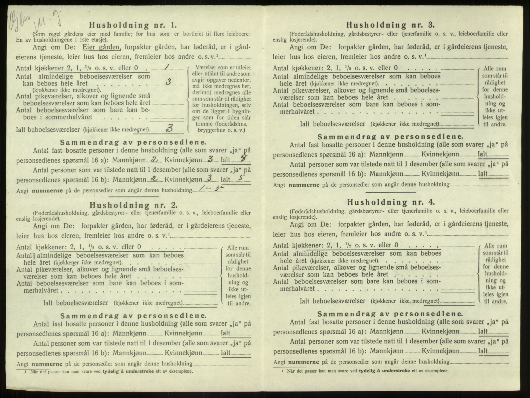 SAB, 1920 census for Førde, 1920, p. 276