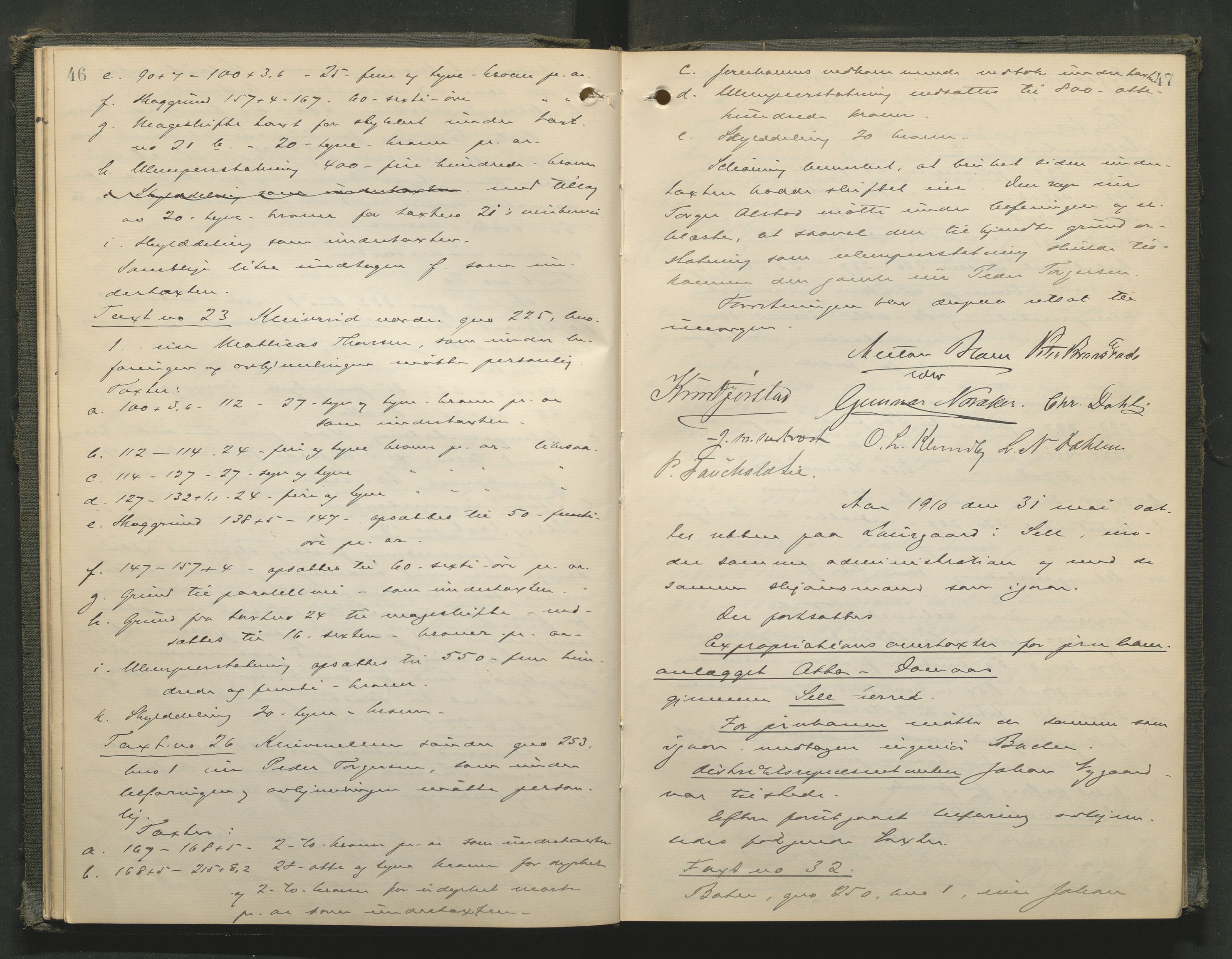 Nord-Gudbrandsdal tingrett, AV/SAH-TING-002/G/Gc/Gcb/L0008: Ekstrarettsprotokoll for åstedssaker, 1909-1913, p. 46-47