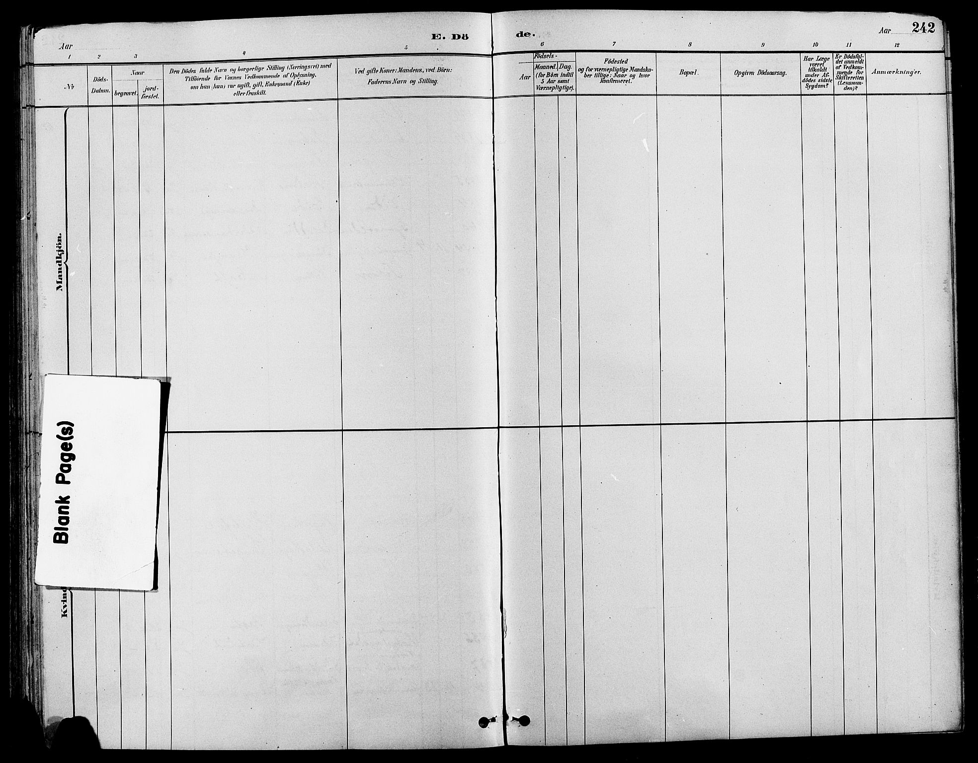 Nord-Fron prestekontor, SAH/PREST-080/H/Ha/Hab/L0004: Parish register (copy) no. 4, 1884-1914, p. 242