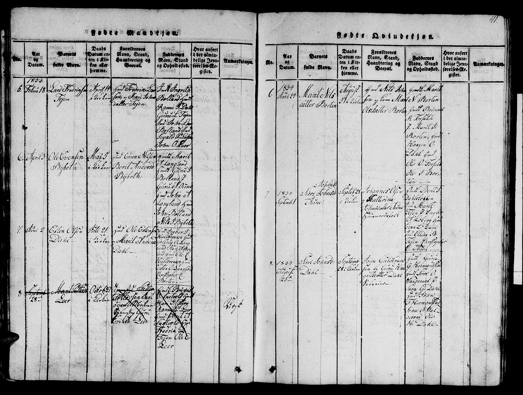 Ministerialprotokoller, klokkerbøker og fødselsregistre - Sør-Trøndelag, SAT/A-1456/693/L1121: Parish register (copy) no. 693C02, 1816-1869, p. 41