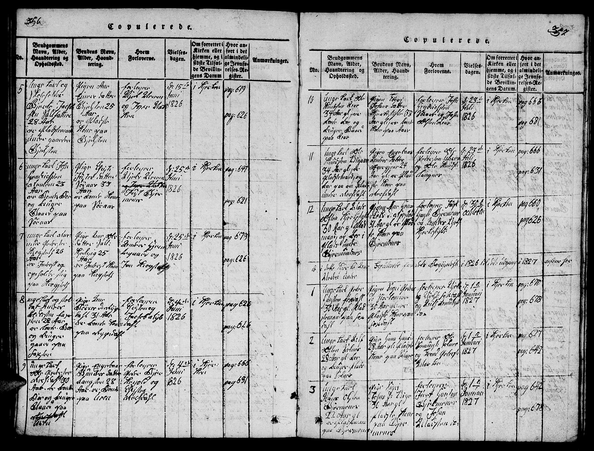 Ministerialprotokoller, klokkerbøker og fødselsregistre - Møre og Romsdal, AV/SAT-A-1454/539/L0535: Parish register (copy) no. 539C01, 1818-1842, p. 356-357