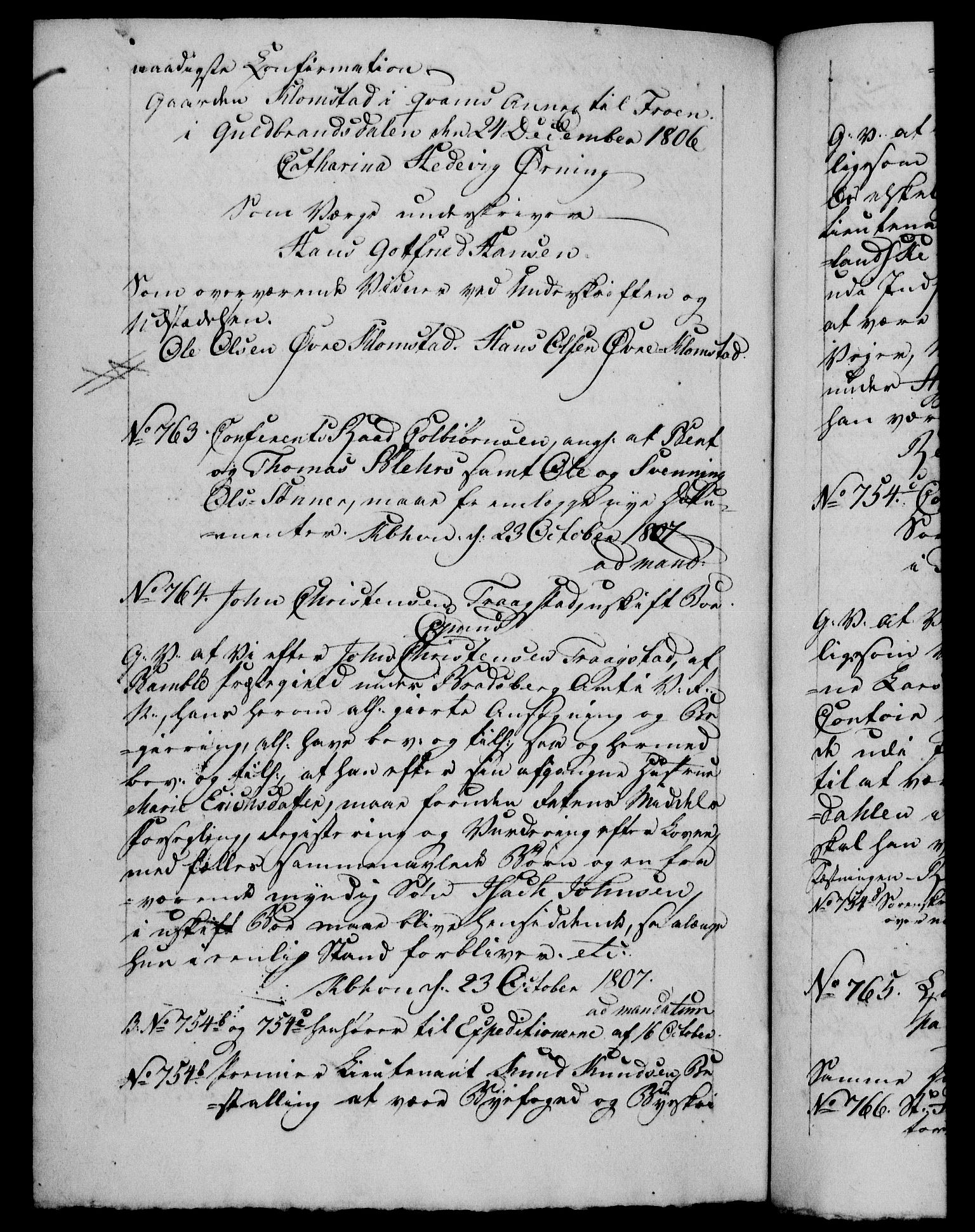 Danske Kanselli 1800-1814, RA/EA-3024/H/Hf/Hfb/Hfba/L0003: Registranter, 1805-1807, p. 431b