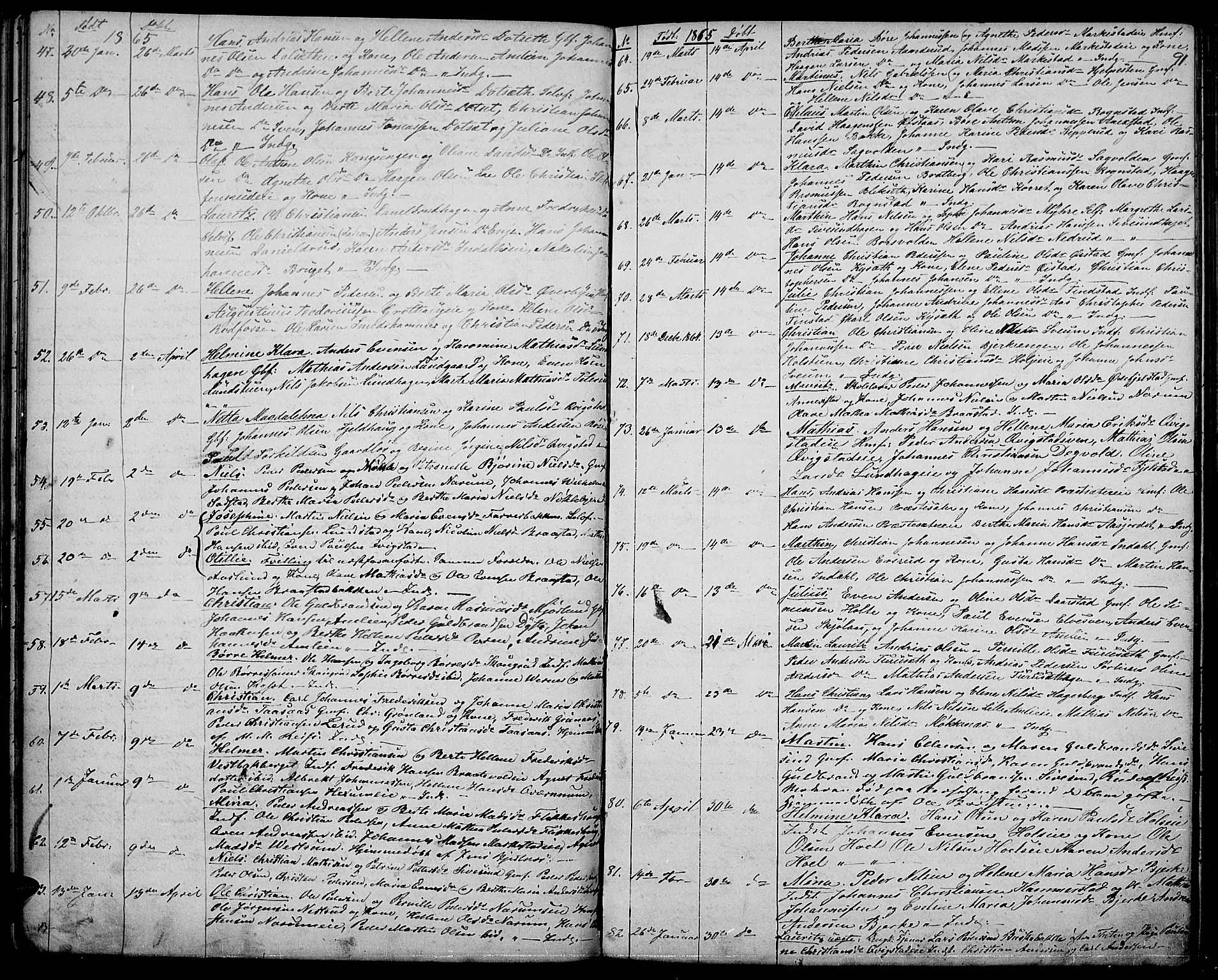 Vestre Toten prestekontor, AV/SAH-PREST-108/H/Ha/Hab/L0005: Parish register (copy) no. 5, 1854-1870, p. 91